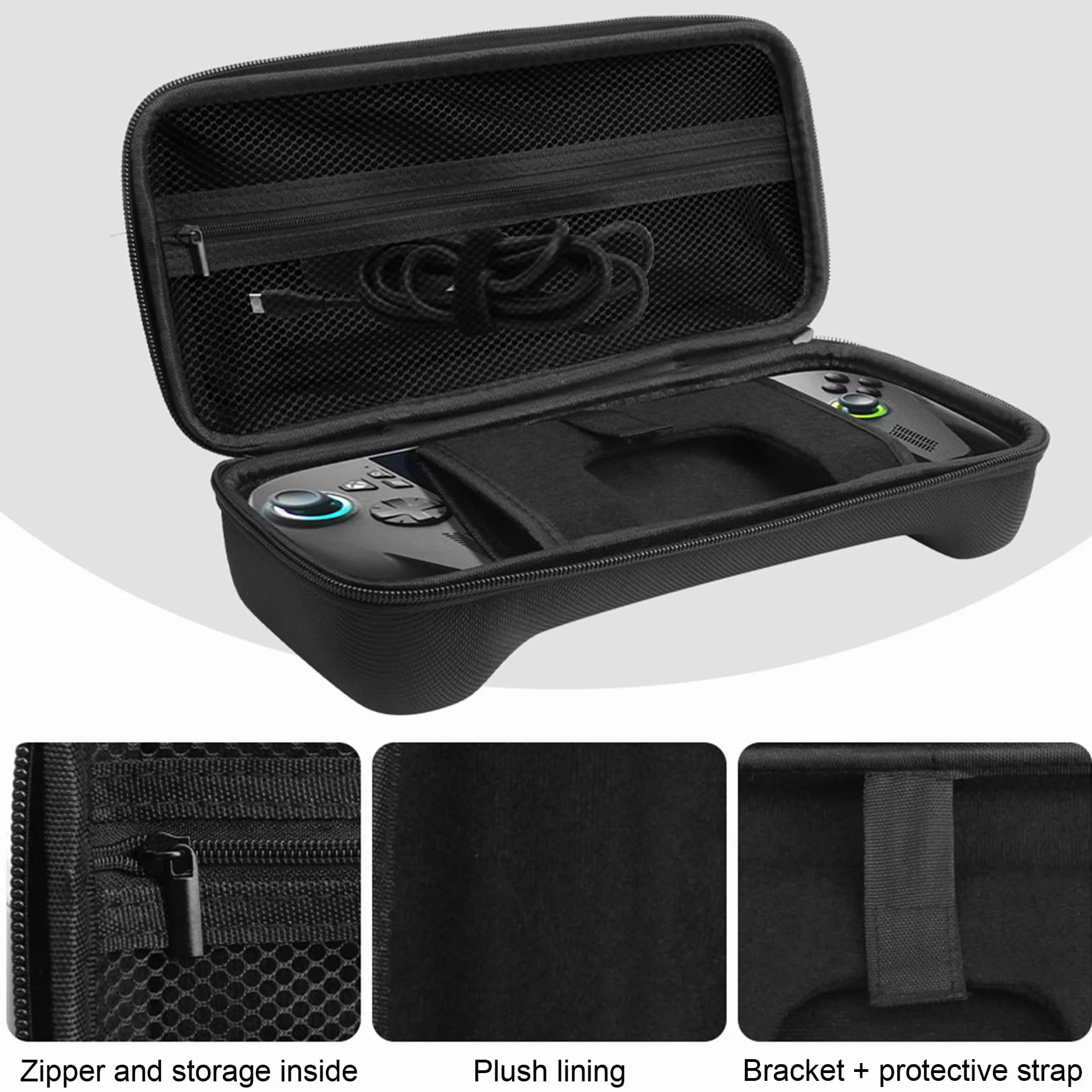 Fitudoos Etui ochronne do ROG Xbox Ally/X, Switch 2, odporne na wstrząsy, czarne