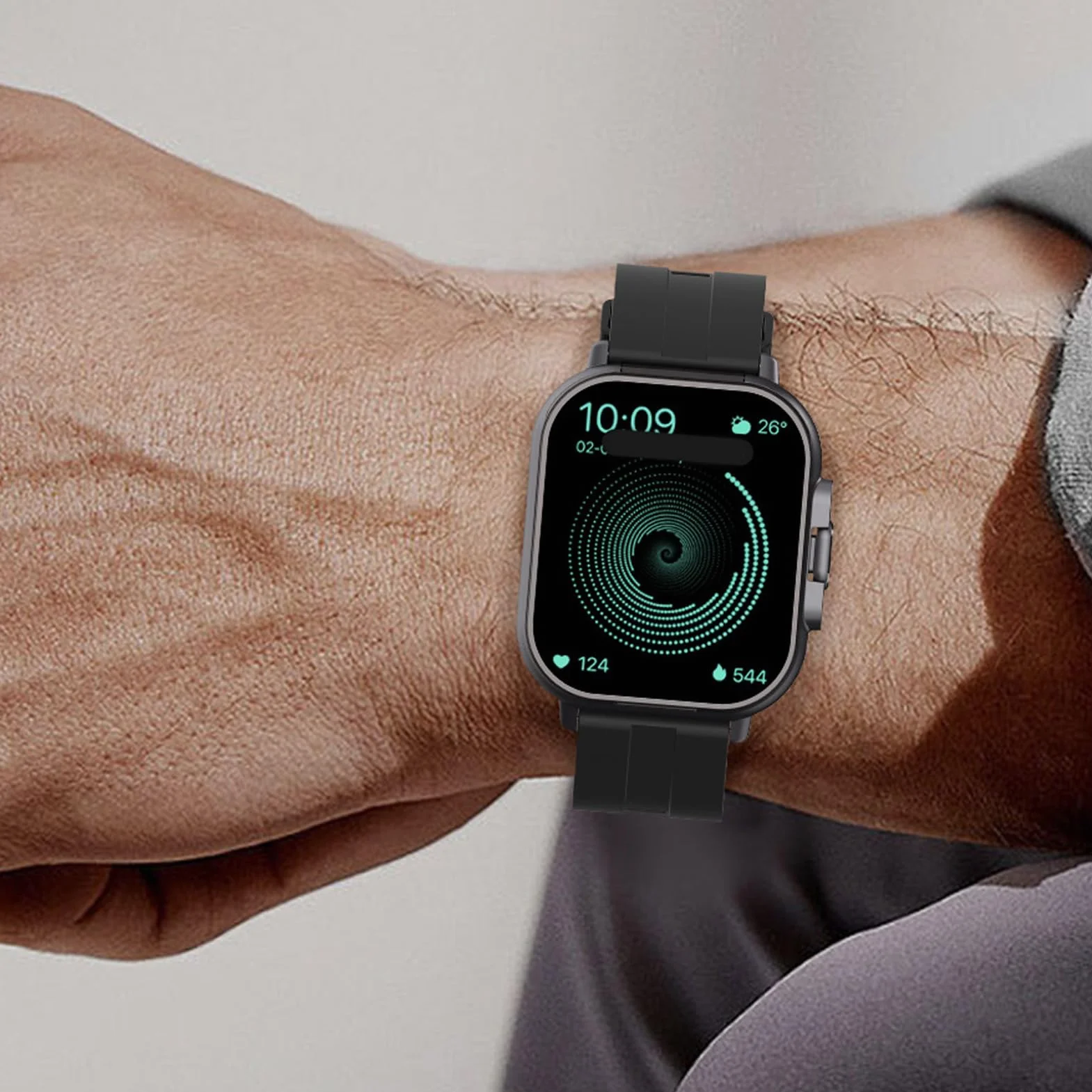 Inteligentny Zegarek ze Słuchawkami, Bezprzewodowy Zestaw Słuchawkowy Smartwatch 2 w 1 z Silikonowym Paskiem i Ekranem o Przekątnej 2,01 Cala, Zegarek z Trackerem Fitness dla IOS