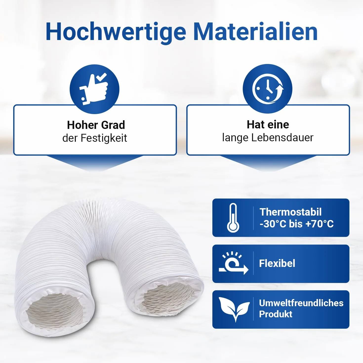 Wąż wylotowy powietrza 100 mm/5 m PVC elastyczny wąż do klimatyzatora okap suszarki do bielizny