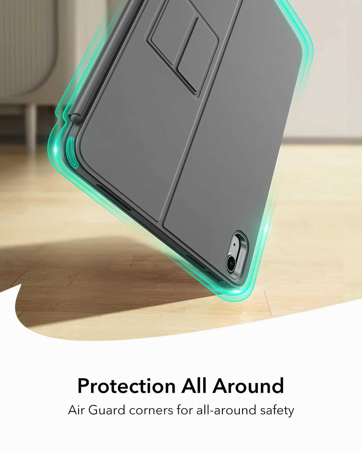 ESR Etui Flex na iPad 11 (A16) 2025/10 generacji z klawiaturą, ultralekka, magnetyczna zdejmowana klawiatura do iPada 10,9" z trybami pisania i przeglądania, duży, precyzyjny gładzik, ciemnoszary