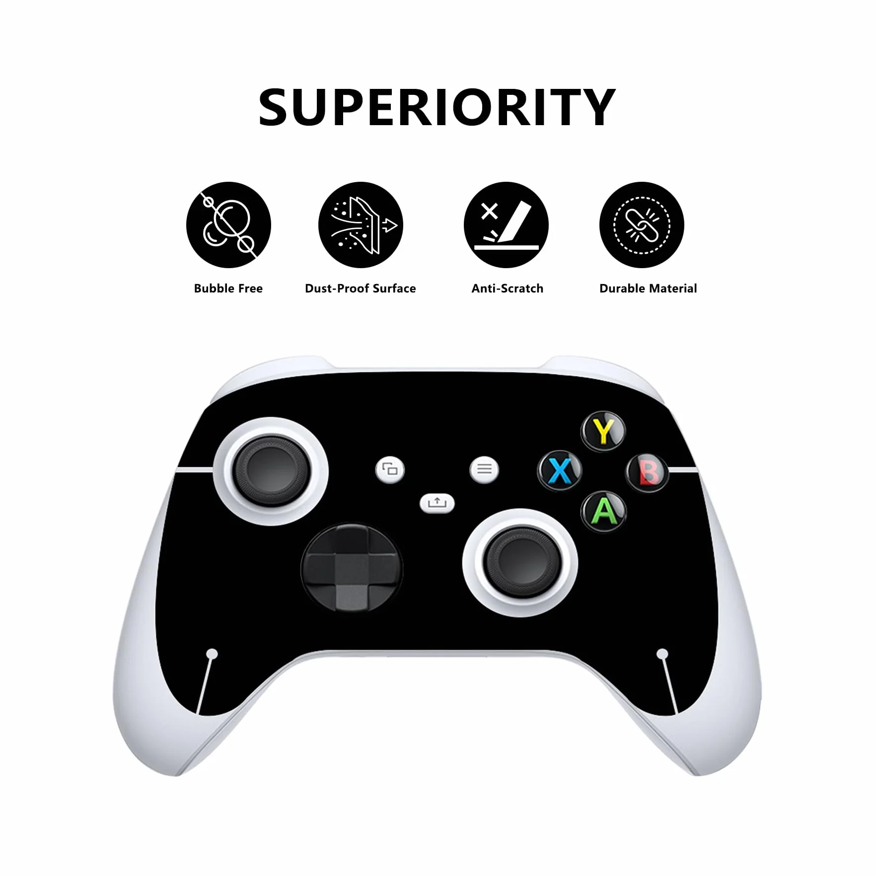 PlayVital Sticker Skins Kalkomania do Xbox Series S Naklejka Skóry,Pełny Zestaw Ochronne Naklejki Winylowa do Xbox Series S Kontroler&Konsola-Czarny