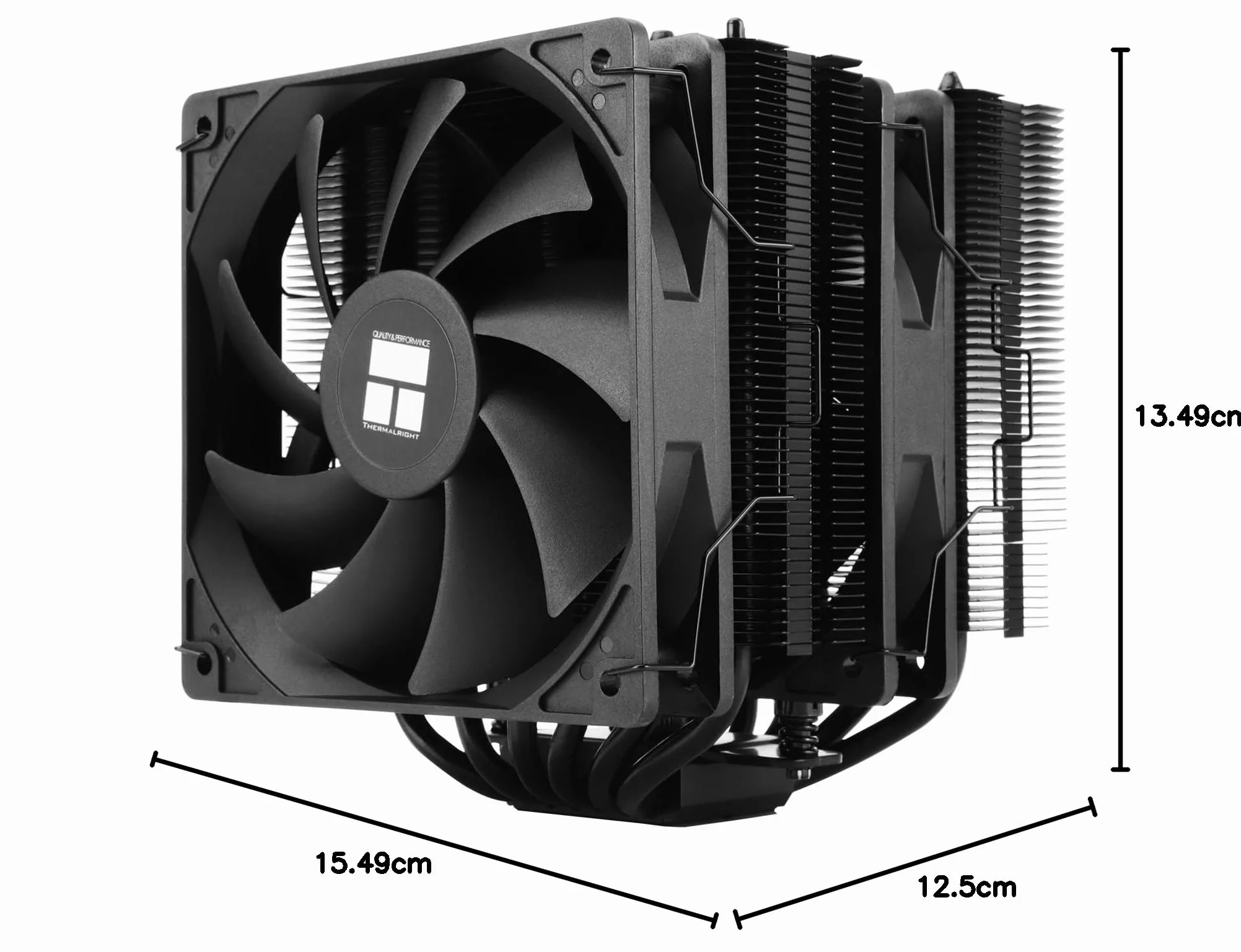 Thermalright TR Peerless Assassin 120 SE Black Chłodnica CPU, 6 Heatpipes AGHP, dwa wentylatory PWM 120 mm, prędkość 1550 obr./min, do AM4/AM5 i Intel 1700/1851, chłodzenie procesora komputerowego