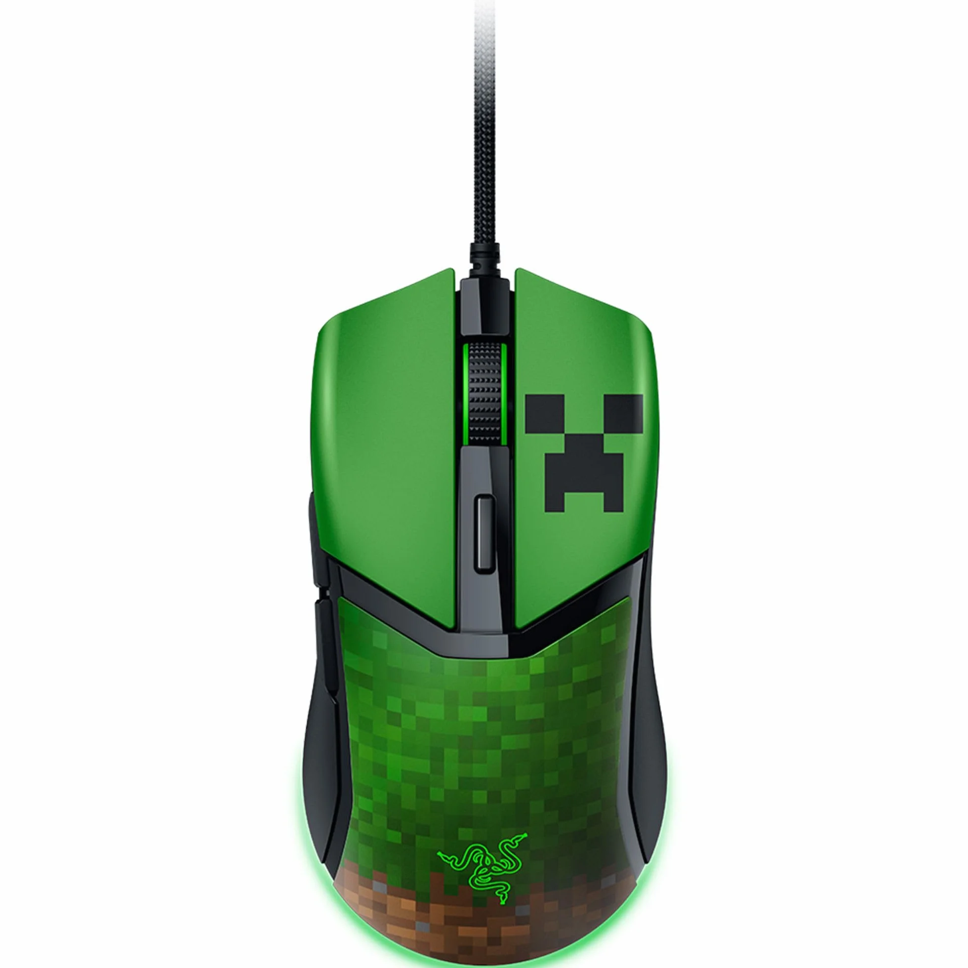 Razer Cobra Minecraft Edition lekka przewodowa mysz do gier 8500 DPI 58 g optyczne przełączniki 3. generacji podświetlenie Chroma kabel Speedflex