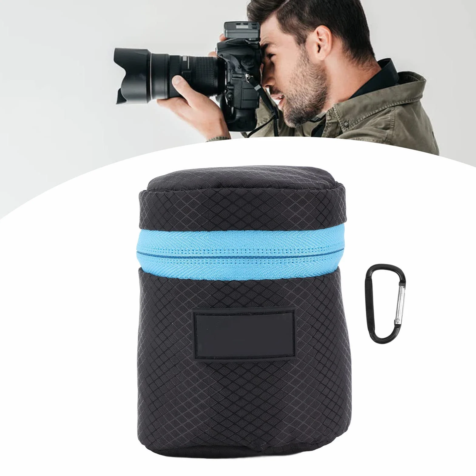 Torba na Obiektyw, Wodoodporne Etui Ochronne na Obiektyw Aparatu DSLR, Neoprenowy Pokrowiec Ochronny na Obiektyw z Zamkiem Błyskawicznym(S)