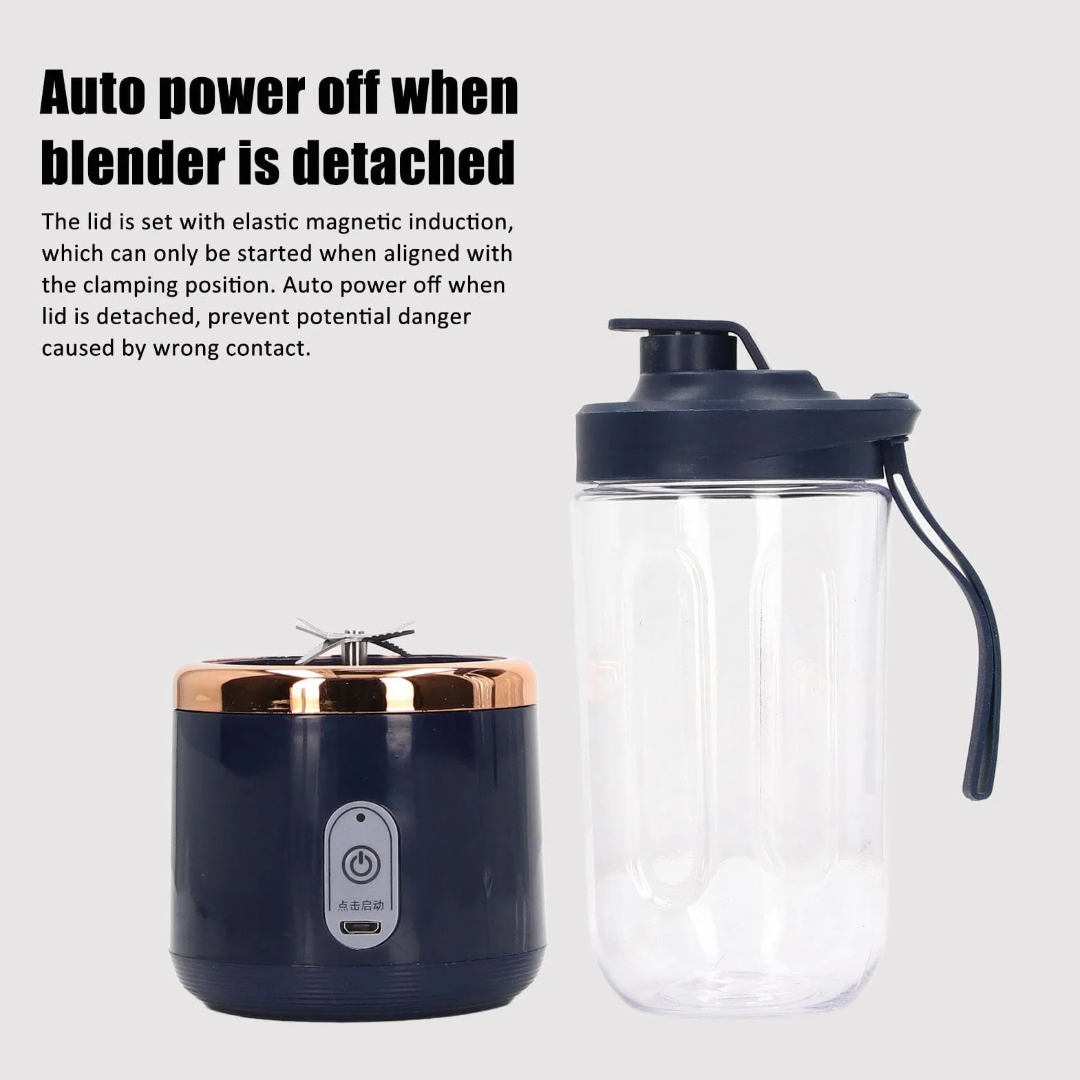Przenośny Blender z 6 Ostrzami o Pojemności 400 Ml, baterią 1500 MAh, Blenderem Podróżnym 22 000 Obr./min do Kawy Owocowo-wege, PCTG Klasy Spożywczej, ładowaniem Przez