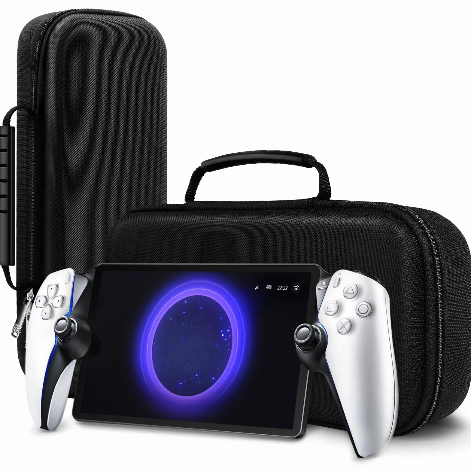 ivoler Torba kompatybilna z PlayStation Portal Remote Player, Deluxe twarda torba do przenoszenia, etui z ochronną torbą do przechowywania z siatki do PlayStation Portal [Anti-Drop] - czarna, czarny