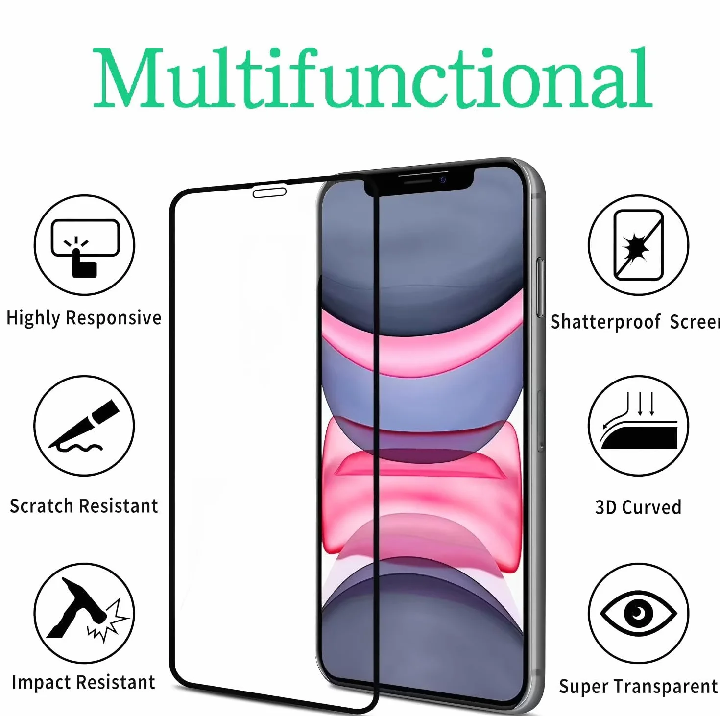 3 sztuki pancerna ochrona szkło hartowane szkło hartowane szkło hartowane do iPhone 11, iPhone XR, folia ochronna na ekran Full Screen folia ochronna na wyświetlacz folia ochronna na wyświetlacz folia