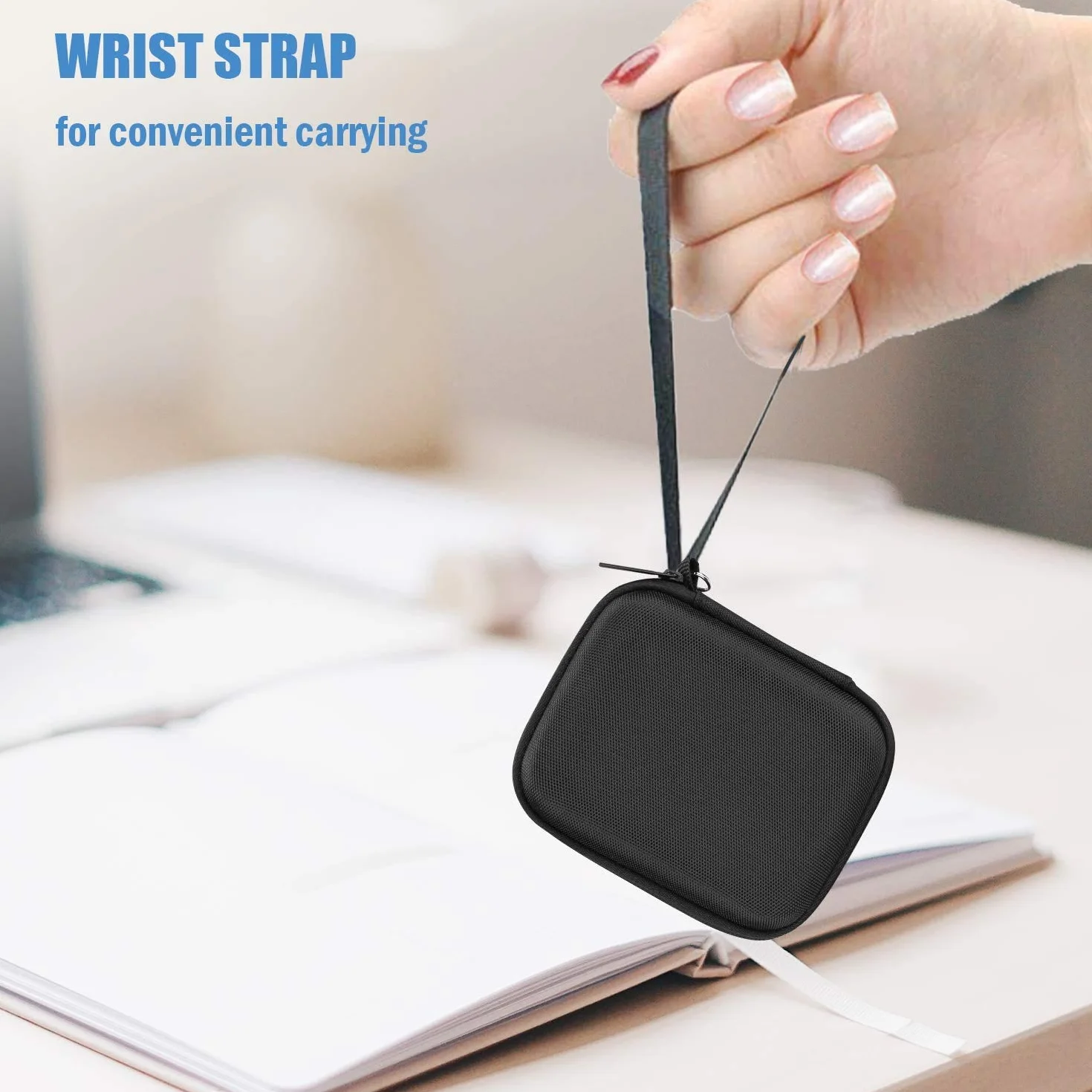 ProCase Samsung T7 Touch przenośna obudowa do dysków SSD i 2 opaski kablowe, twarde EVA odporne na wstrząsy organizer podróżny do T7 500 GB 1 TB 2 TB USB 3.2 Zewnętrzne dyski SSD - czarny