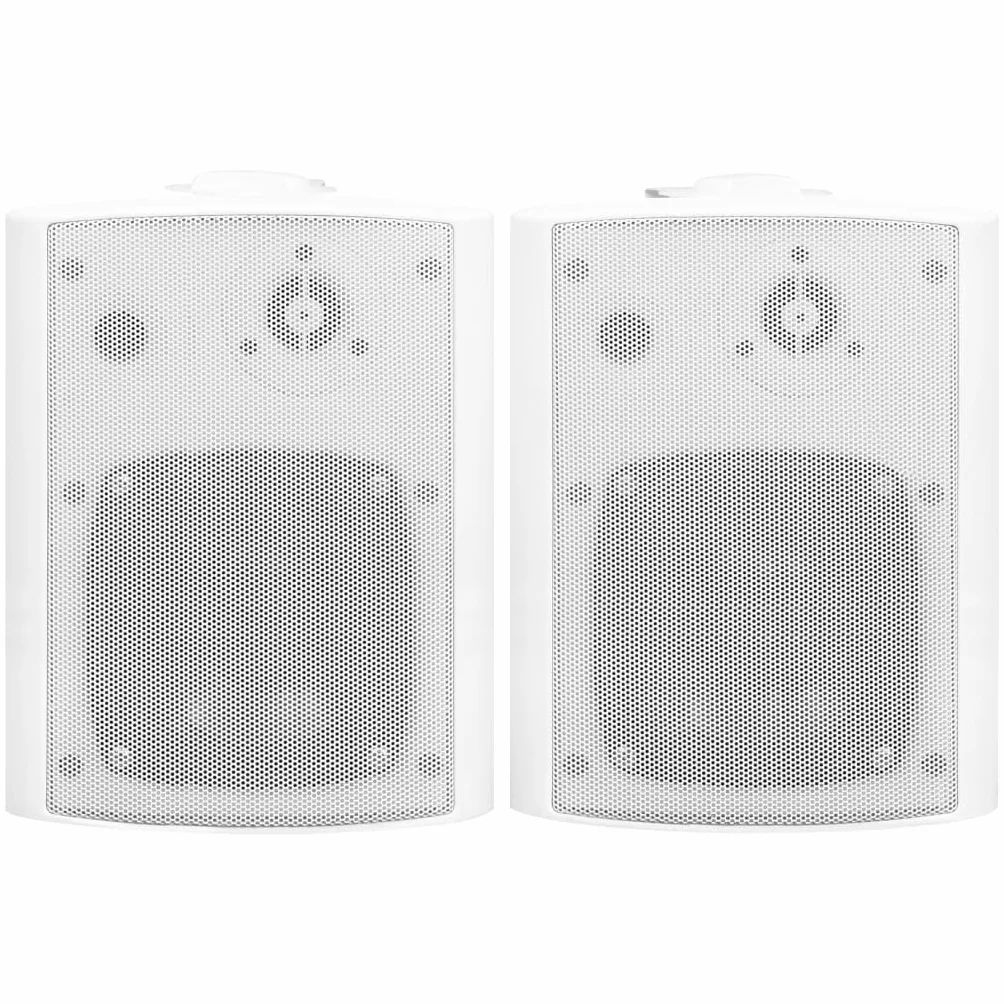 vidaXL Głośniki stereo do montażu na ścianie, 2 szt., białe, 100 W