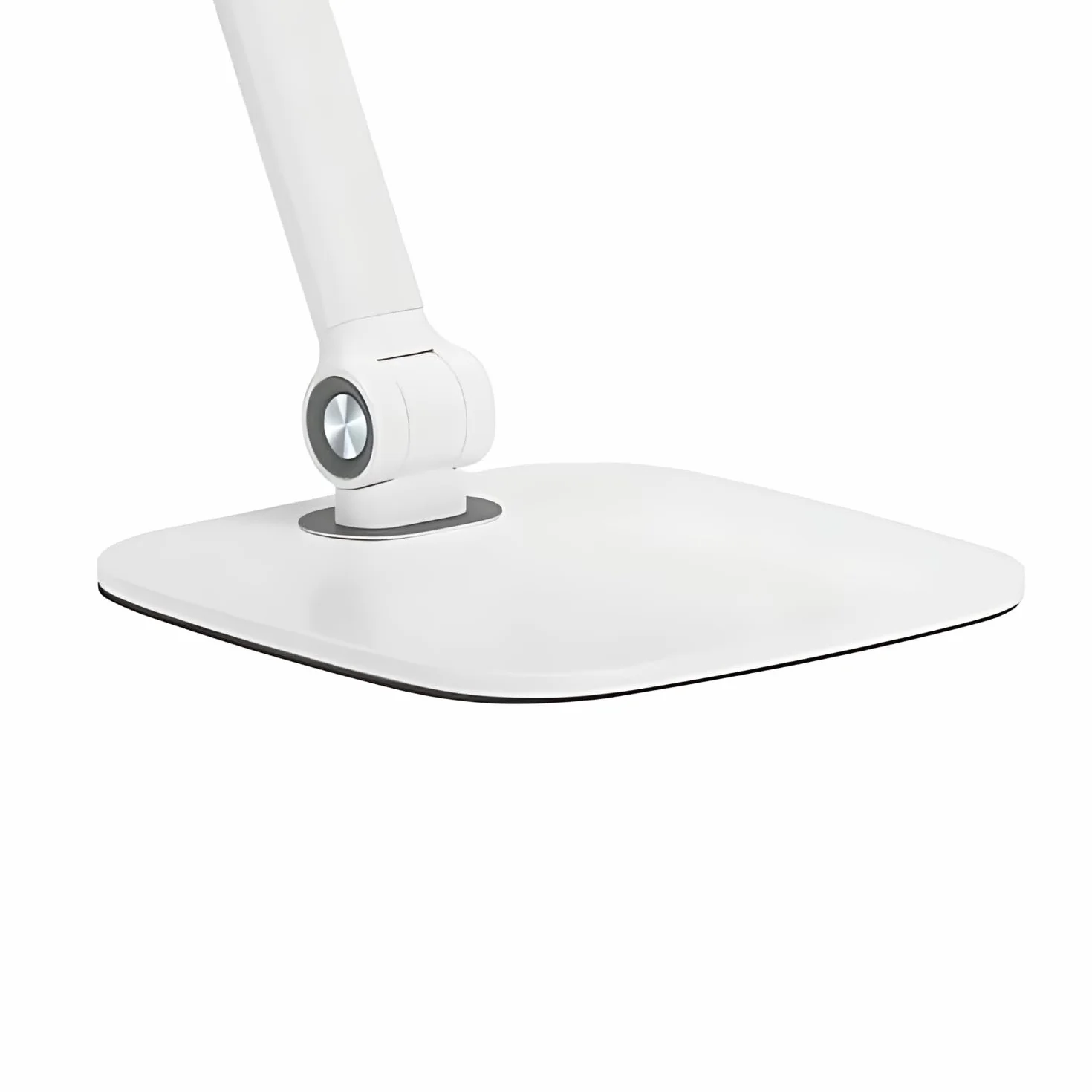 Spacetronik Stojak na tablet, aluminiowy uchwyt biurkowy na tablet, obrotowy, składany, z podkładkami antypoślizgowymi, przepustem kablowym (biały)
