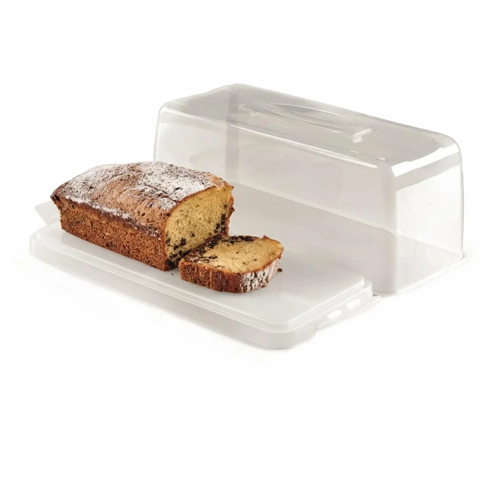 Uchwyt na Plumcake Plastikowy Pojemnik na Bochenek 34,4 x 14,8 x 14,2 cm Biały 0% BPA Bez ftalanów