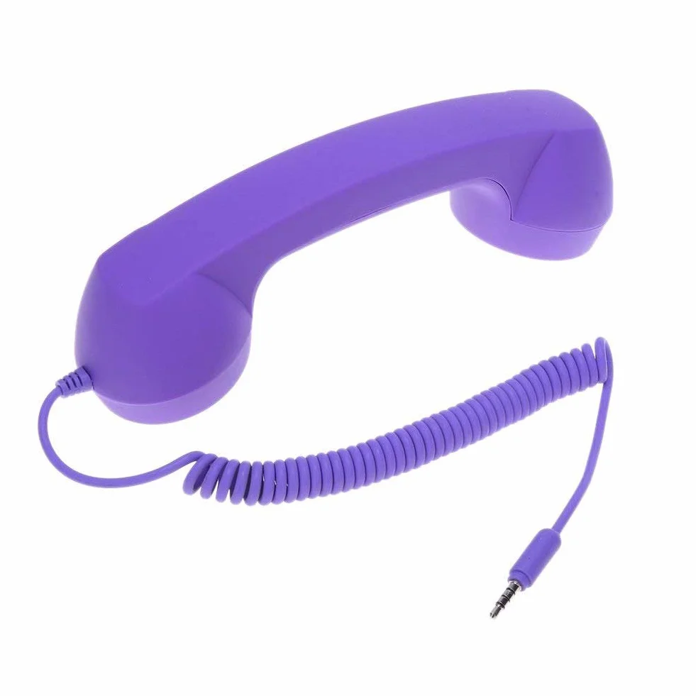 Zestaw słuchawkowy w stylu retro z głośnikiem, mikrofonem, słuchawki do smartfonów i telefonów komórkowych, tabletów, komputerów PC, retro okablowane słuchawki telefoniczne, antyadrowanie, 3,5 mm