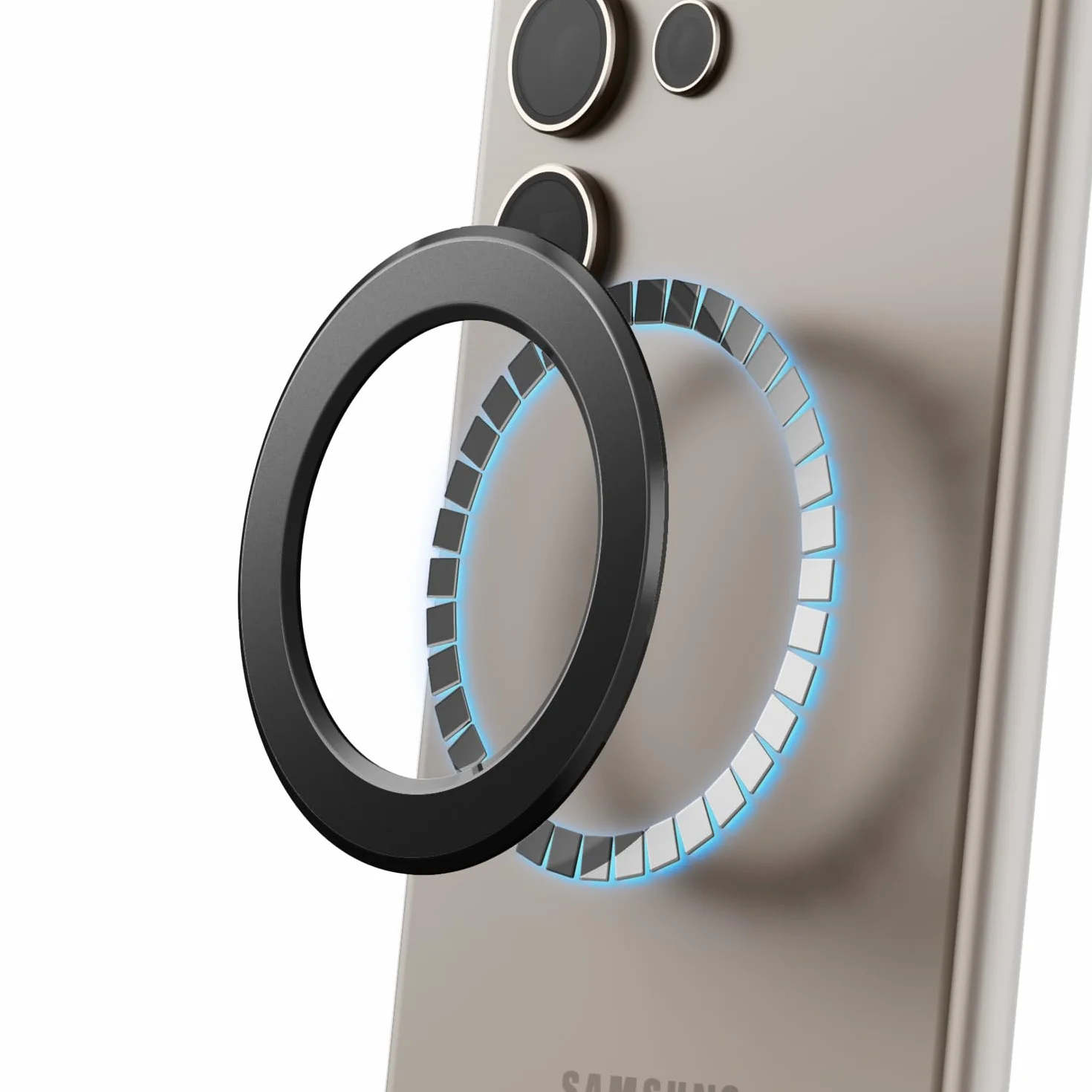 elago Magnetyczny pierścień samoprzylepny - 2 sztuki naklejek magnetycznych, kompatybilne z MagSafe, wszystkie modele iPhone'a, wszystkie modele Galaxy [przewodnik MagSafe w zestawie] [czarny]