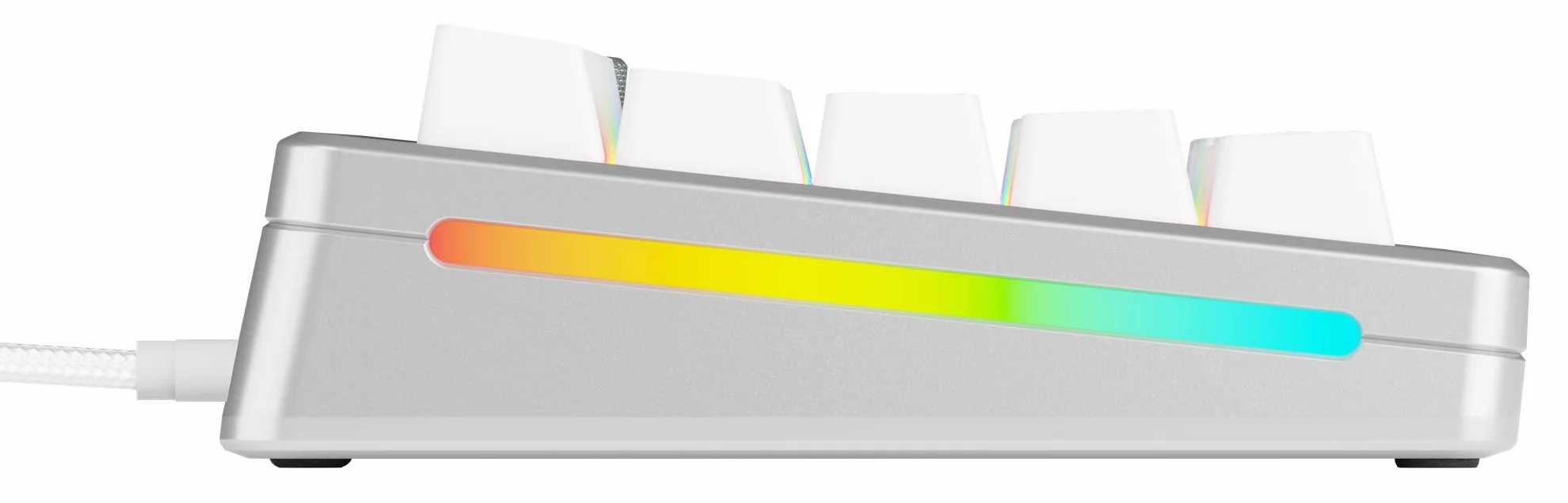 Glorious Gaming GMMK 3 PRO: klawiatura mechaniczna, compact 65%, aluminiowa obudowa i system uszczelek, przełączniki MX z hot swap, pianka dźwiękochłonna, amerykański QWERTY - Srebrna