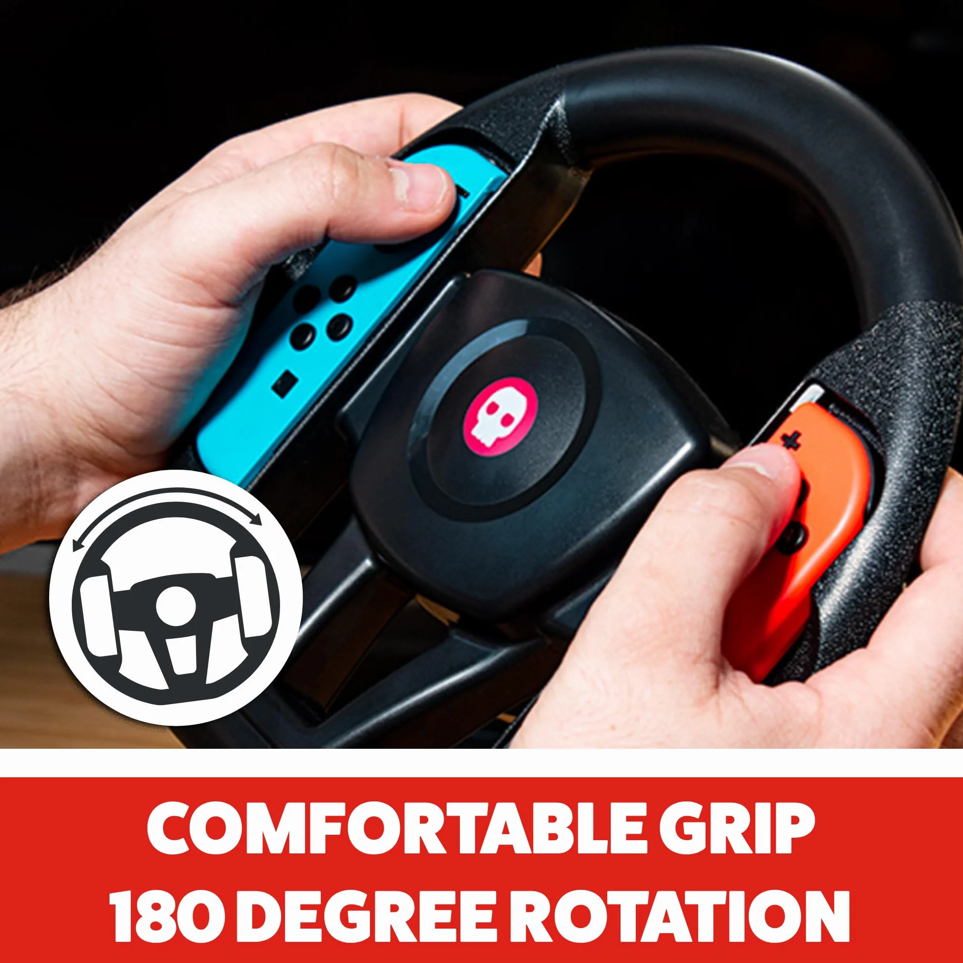 Konix Joy Con Steering Wheel Table Attachment Lenkrad Nintendo Switch black