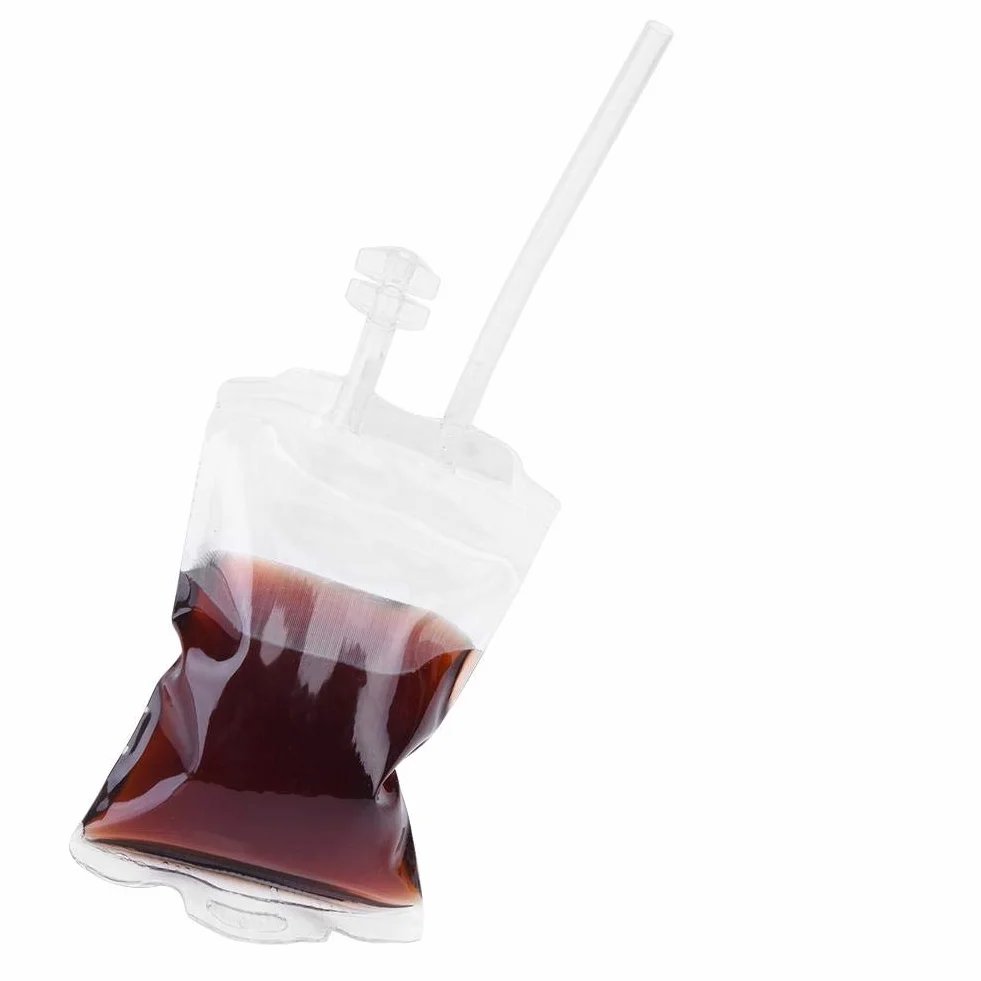 Akozon 350ml Halloweenowy pojemnik na krew worek na napoje Opakowanie na sok owocowy
