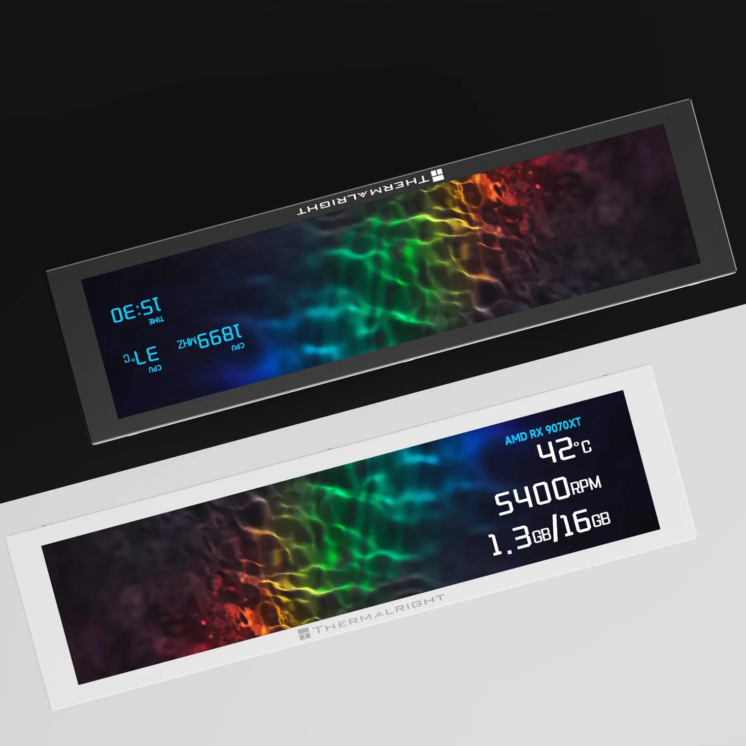 Thermalright Trofeo Vision 9.16 LCD White 9,16-calowy magnes wyświetlacz IPS, rozdzielczość 1920 x 480, magnetyczny przyciągany do powierzchni podwozia, wyświetlacz "zrób to sam"