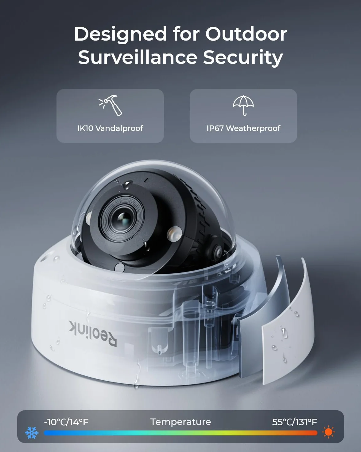 Reolink 4K UHD PoE Security Camera, wandaloodporna IK10, kolorowy noktowizor, inteligentne wykrywanie osób/pojazdów/zwierząt, dwukierunkowe audio, wyposażona w obrotowy uchwyt wewnętrzny, RLC-840A