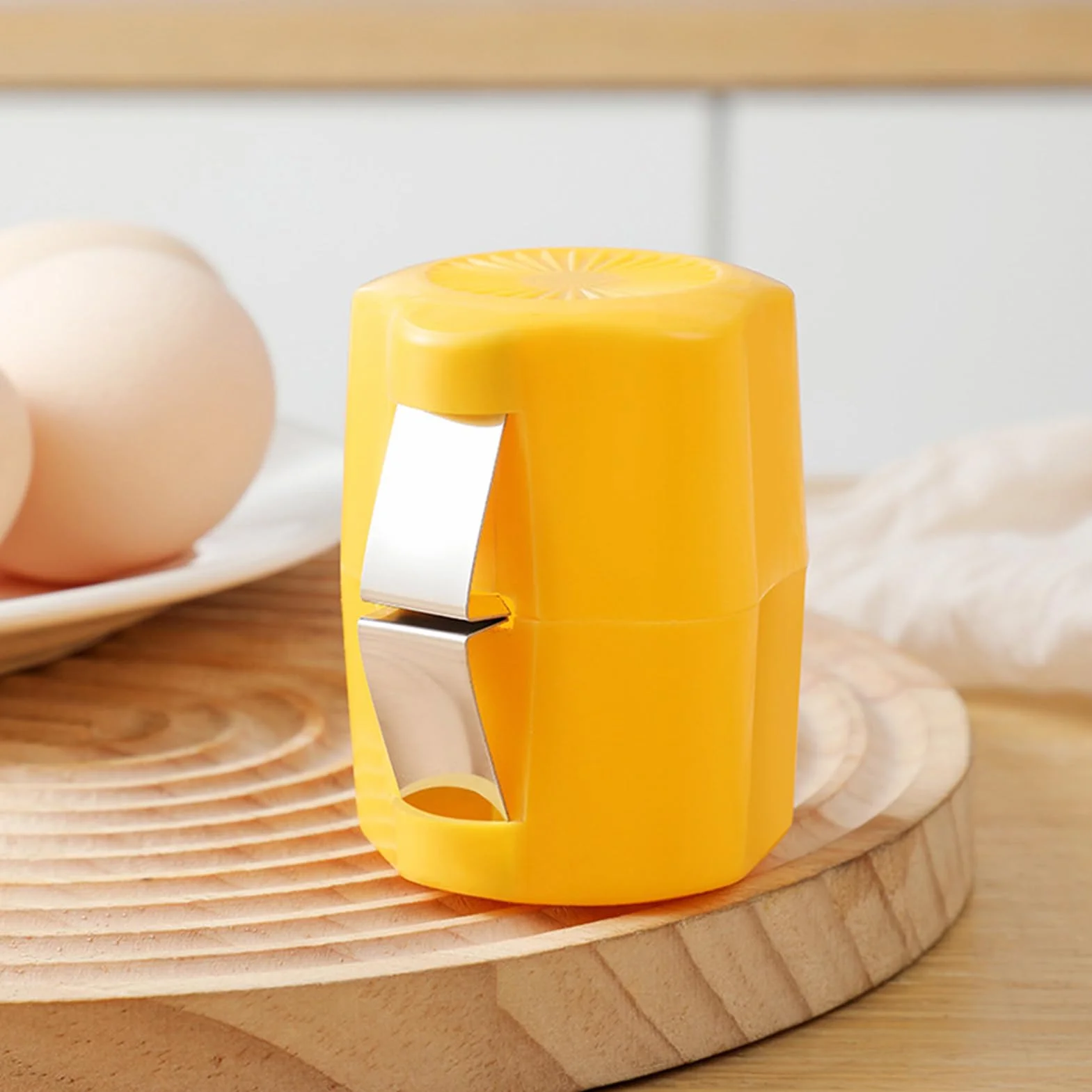 Egg Cutter Metal Alloy Body Portable Kitchen Tool for Fast Prep Press Shell Splitter