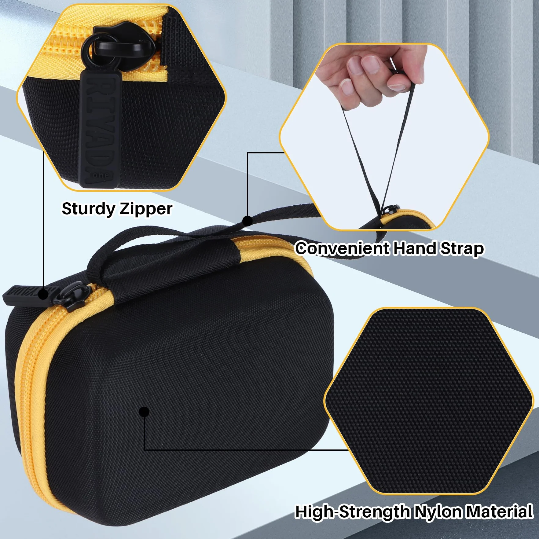 Twarde etui ochronne kompatybilne z Kodak Pixpro WPZ2 Kompaktowy cyfrowy aparat fotograficzny, Czarny+żółty, pokrowiec