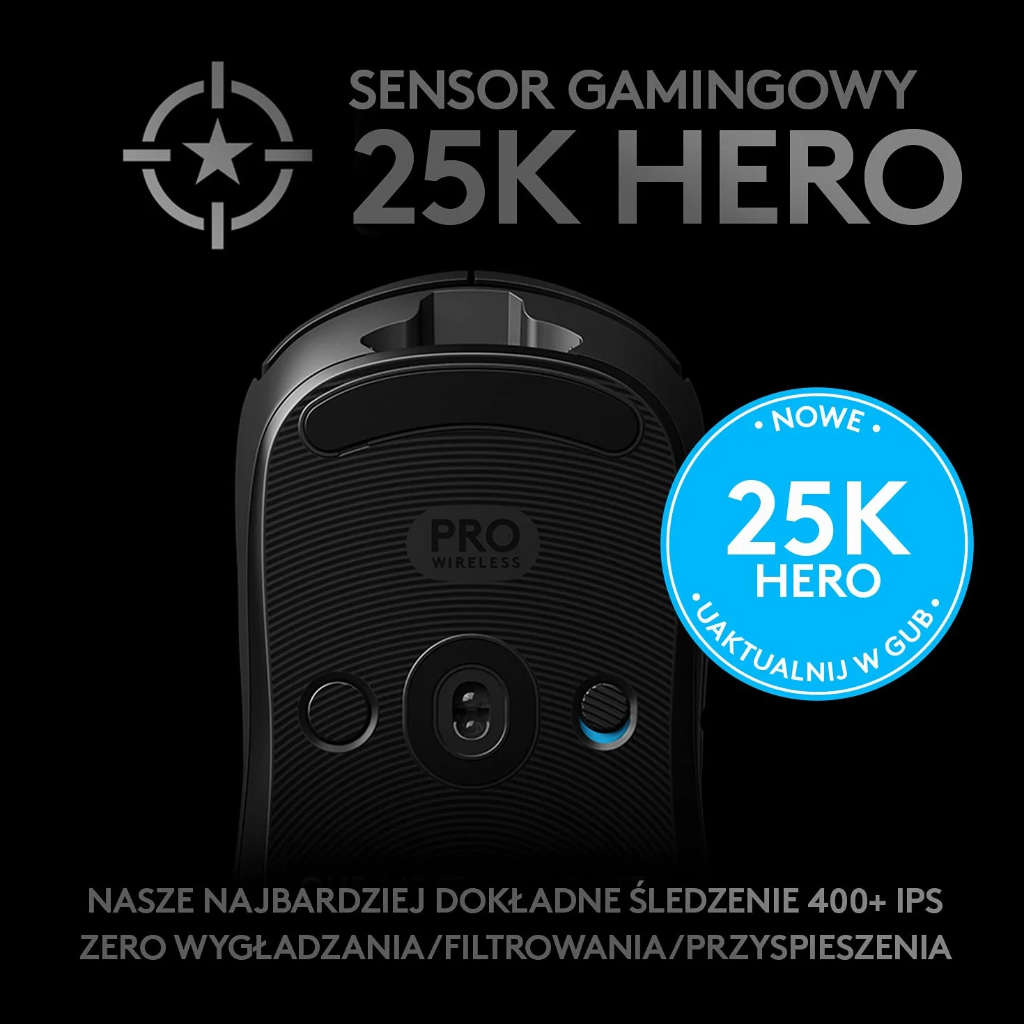 Logitech G Pro Mysz Bezprzewodowa Czarny 8 Przycisków