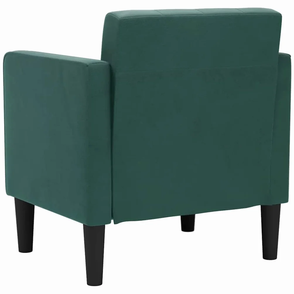 vidaXL Fotel z podłokietnikami, ciemnozielony, 53 cm, aksamit, fotel do oglądania telewizji, fotel relaksacyjny, sofa pojedyncza, sofa relaksacyjna, fotel wypoczynkowy, fotel do salonu