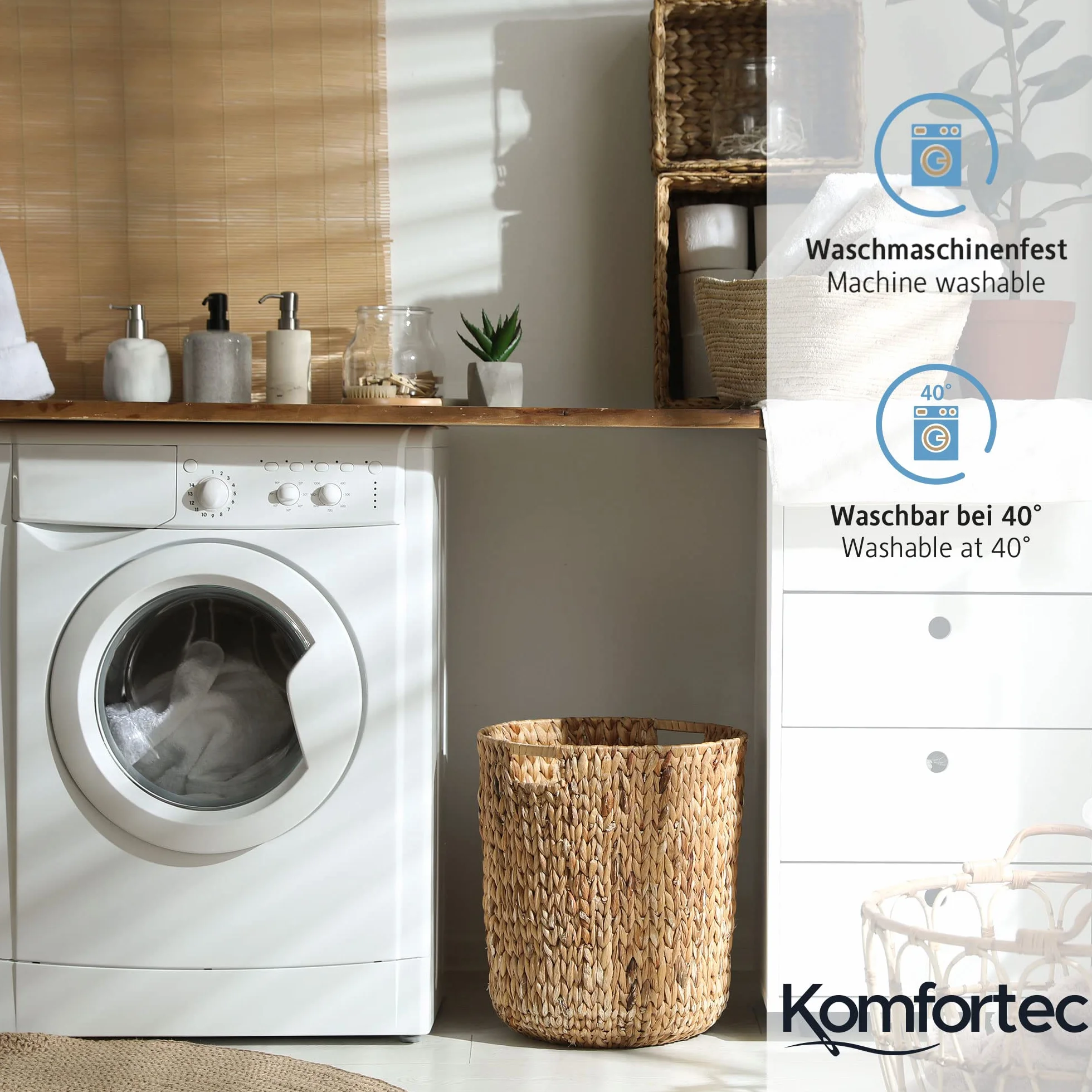 Komfortec Miękka nakładka na materac 200 x 200 cm oddychająca ochrona dla alergików Oeko-Tex Soft-Touch