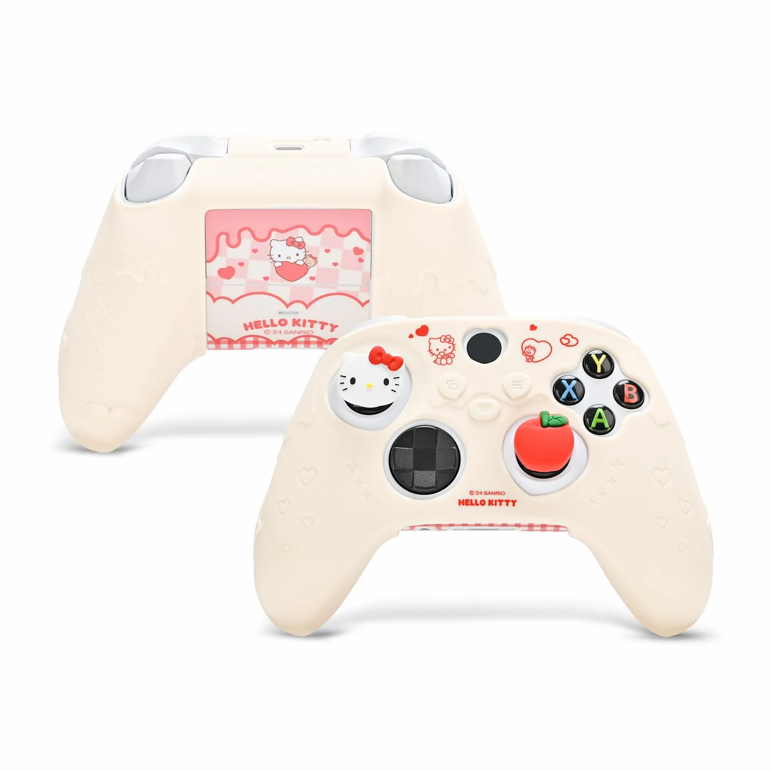 Kuitmor Pokrowiec na kontroler Xbox Series X, miękkie etui ochronne, antypoślizgowe etui ochronne, kompatybilne z Xbox z 2 nakładkami na kciuki (białe)