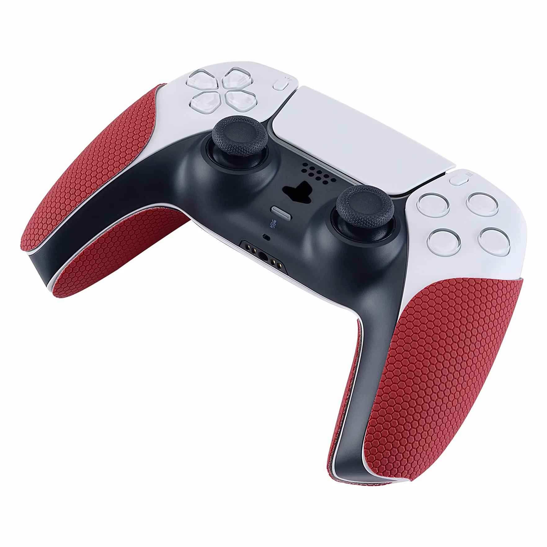 eXtremeRate PlayVital Grip Sticker do ps5 Kontrolera,Miękkie Gumowe Podkładki Uchwyty do ps5 Kontrolera,Antypoślizgowy Skin na Kontrolera do ps5-Czerwone
