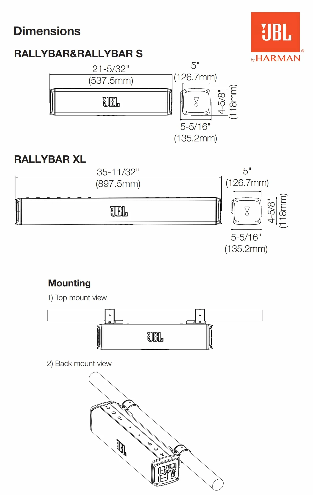 JBL RallyBar XL 35" uniwersalny soundbar Bluetooth do pojazdów i łodzi, z 14 głośnikami, wodoszczelny, wzmacniacz 300 W, oświetlenie LED, Pro Sound i innowacyjny uchwyt