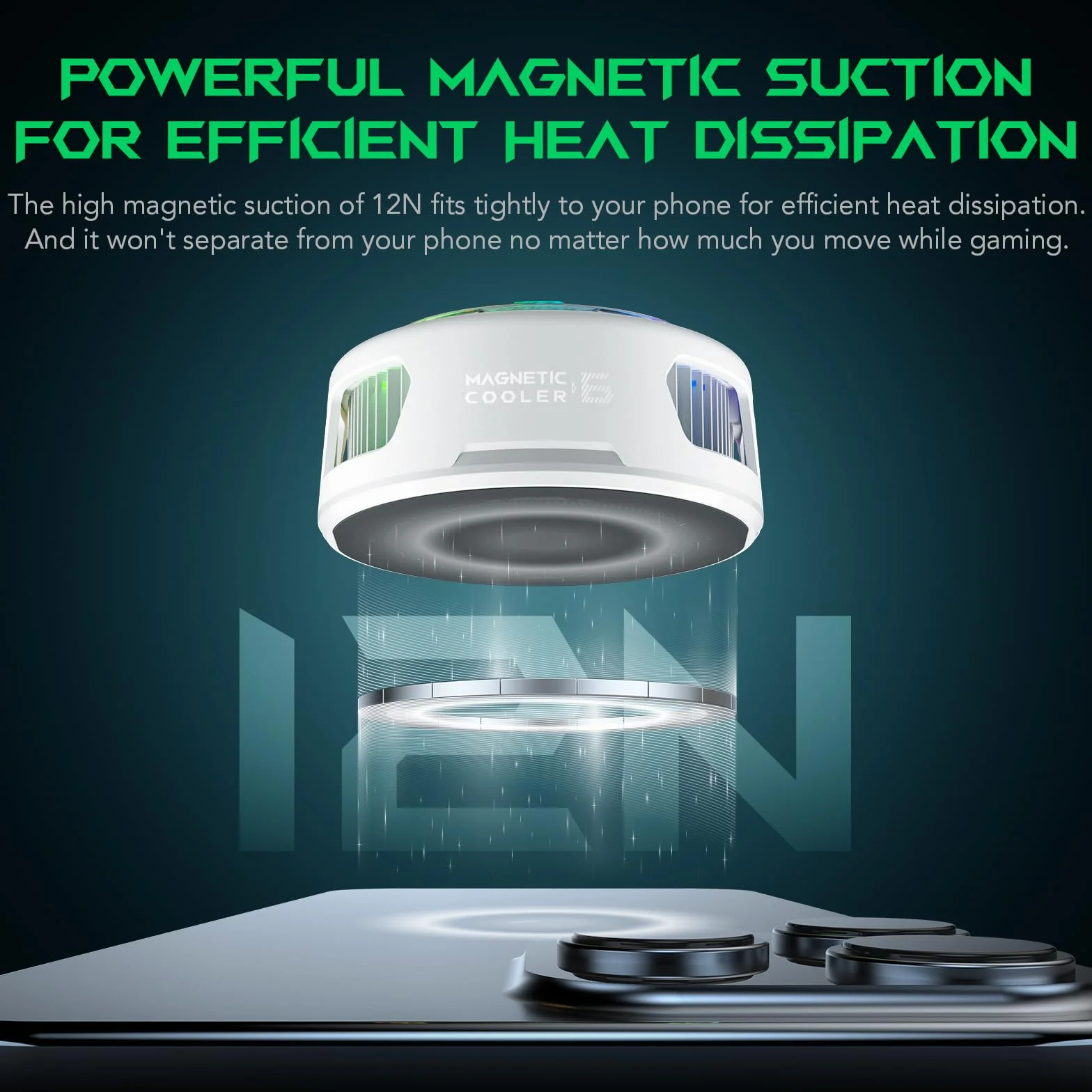 Black Shark FunCooler 6 Magnetic Phone Cooler do gier, przenośny wentylator chłodzący do telefonu komórkowego z oświetleniem RGB, wentylator chłodzący do telefonów komórkowych iPhone, seria
