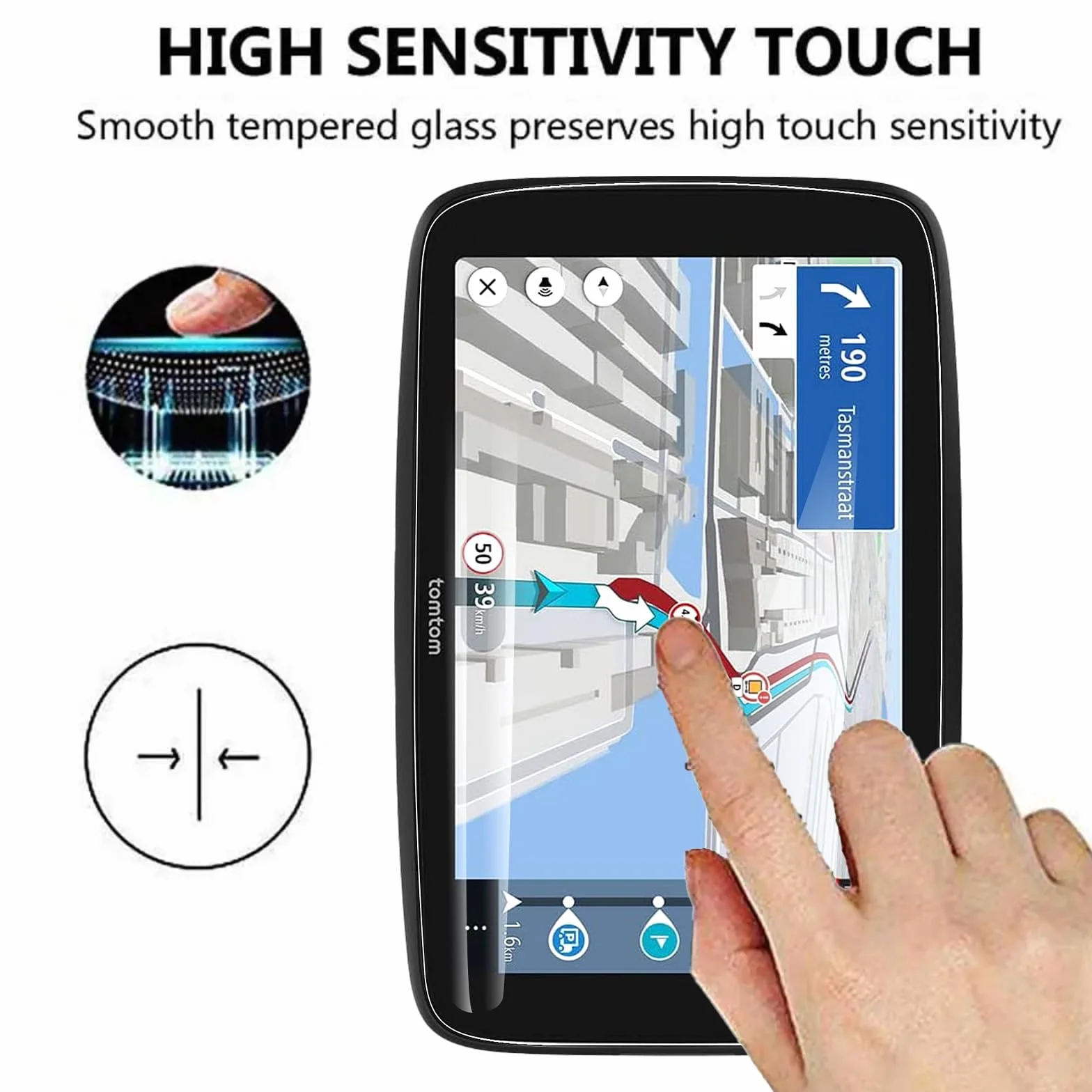 Ochraniacz ekranu do Tomtom GO Expert Plus 7 cali, [2 sztuki] Odporna na zarysowania elastyczna folia ochronna dla zwierząt domowych, bez pęcherzyków, HD ultracienka folia ochronna na ekran
