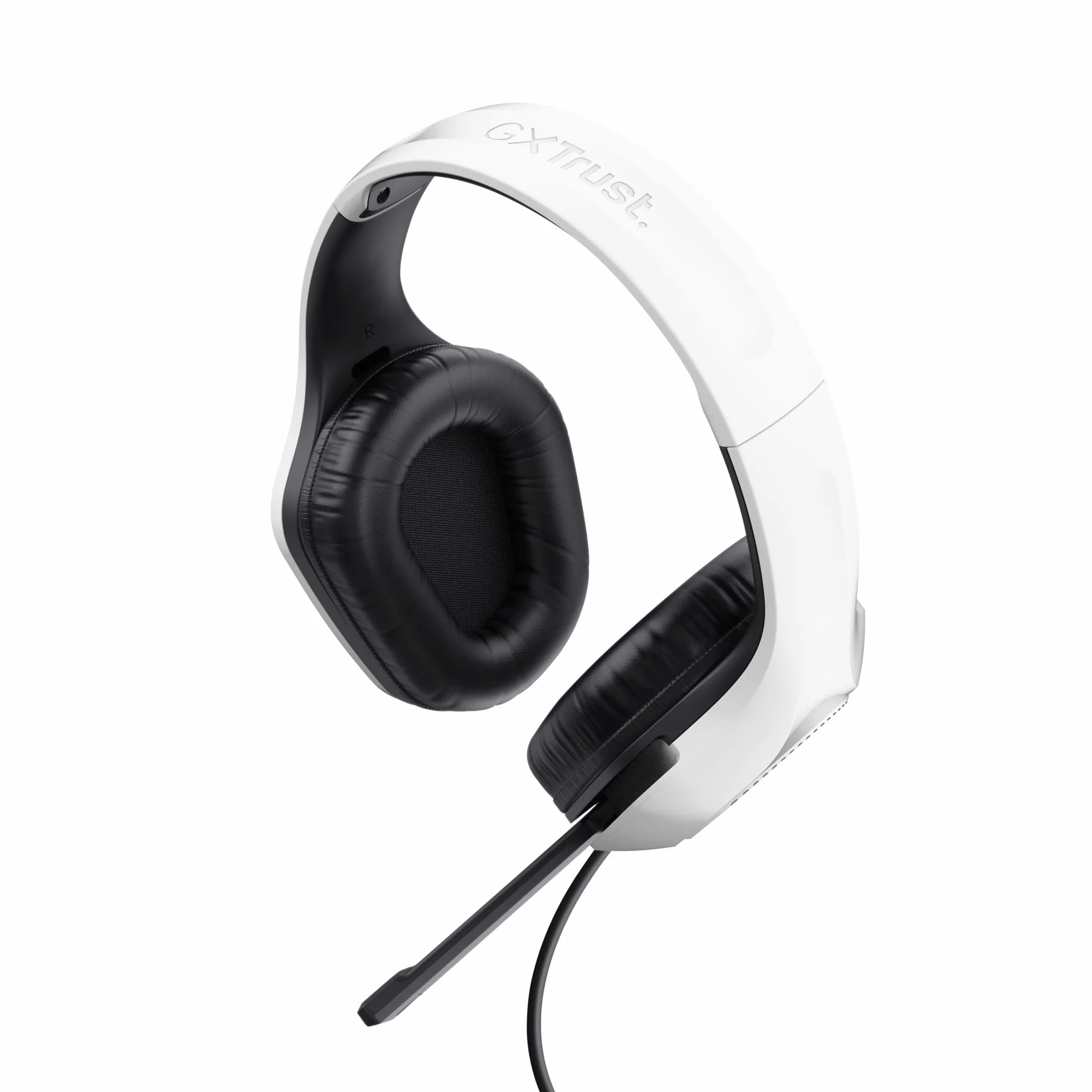 GXTrust 418W Rayne Lekkie Słuchawki Gamingowe PC Xbox PS4 PS5 Switch Smartfon 3.5 mm, Kabel 200cm, Przetworniki 50mm, Odchylany Mikrofon, Przewodowy Zestaw Słuchawkowy Wokółuszny, Biały