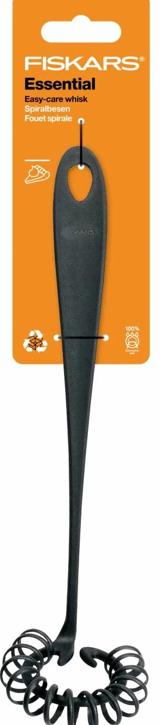 Fiskars Spiral Whisk, długość: 27 cm, Ø 7 cm, Essential, plastik, czarny, 1065596