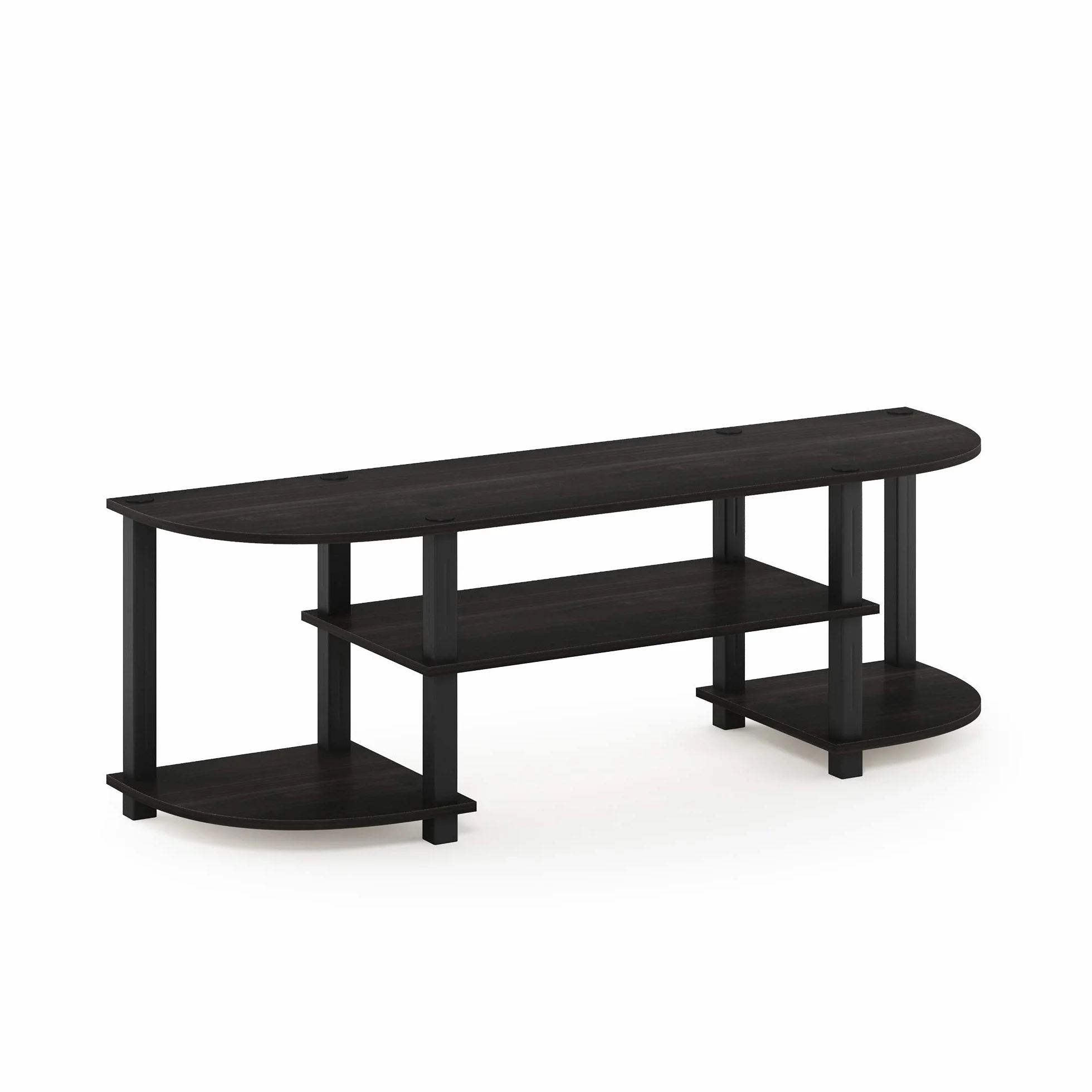 Furinno Turn-S-Tube Wide TV Entertainment Center, szafka pod telewizor, espresso/czarny, 120x40x34 cm
