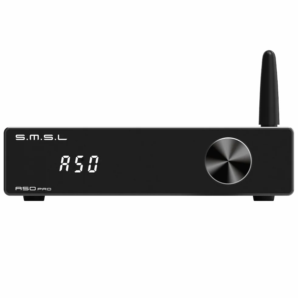 S.M.S.L A50Pro Wzmacniacz,LPF&HPF,2.1-Kanałowy Wzmacniacz Audio,Moc Wyjściowa 100W Basu,HiFi Bluetooth 5.0 Stereo Wzmacniacz Audio,Obsługuje HDMI (ARC),Pasywny Subwoofer,MA12070P,2-chip