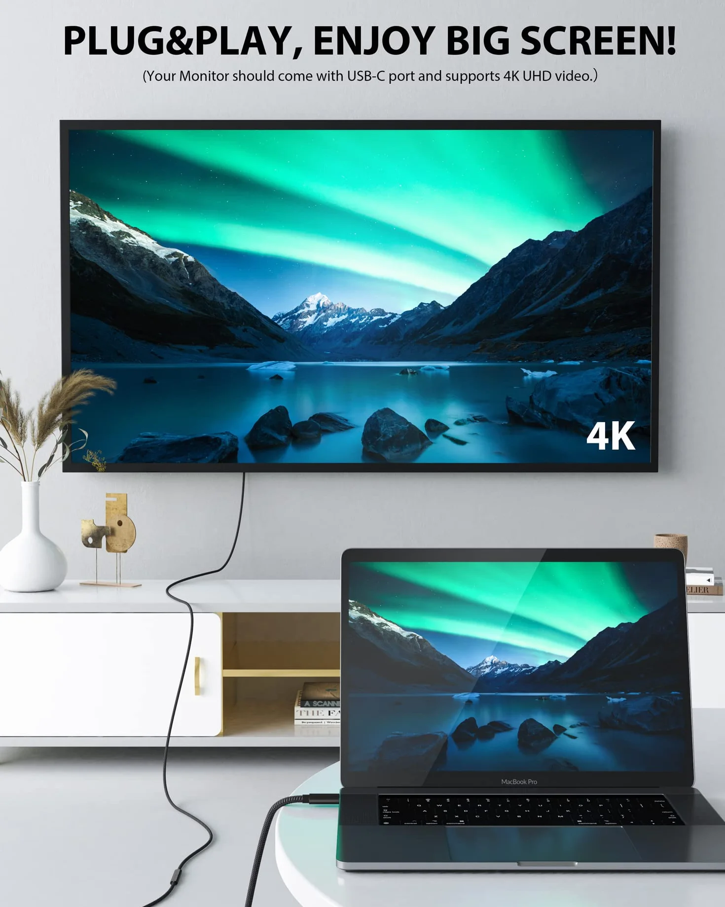 CONMDEX Kabel przedłużający USB C męski na żeński 5 GB USB 3.2 20 V 5 A 100 W 4K