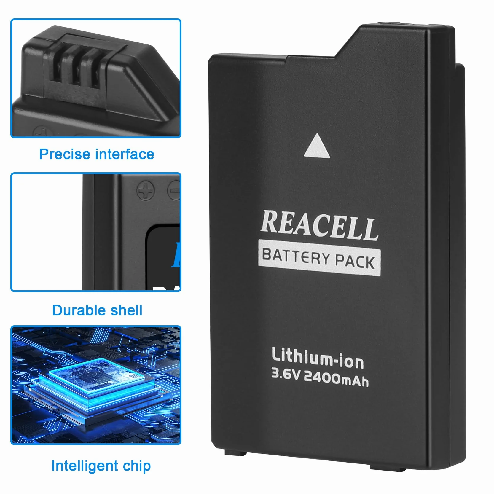 2400mAh 3.6V Zastępczy akumulator do PSP-S110 Kompatybilny z PSP-S110, PSP-2001, PSP-3000, PSP-3004, PSP-3001, PSP-3002