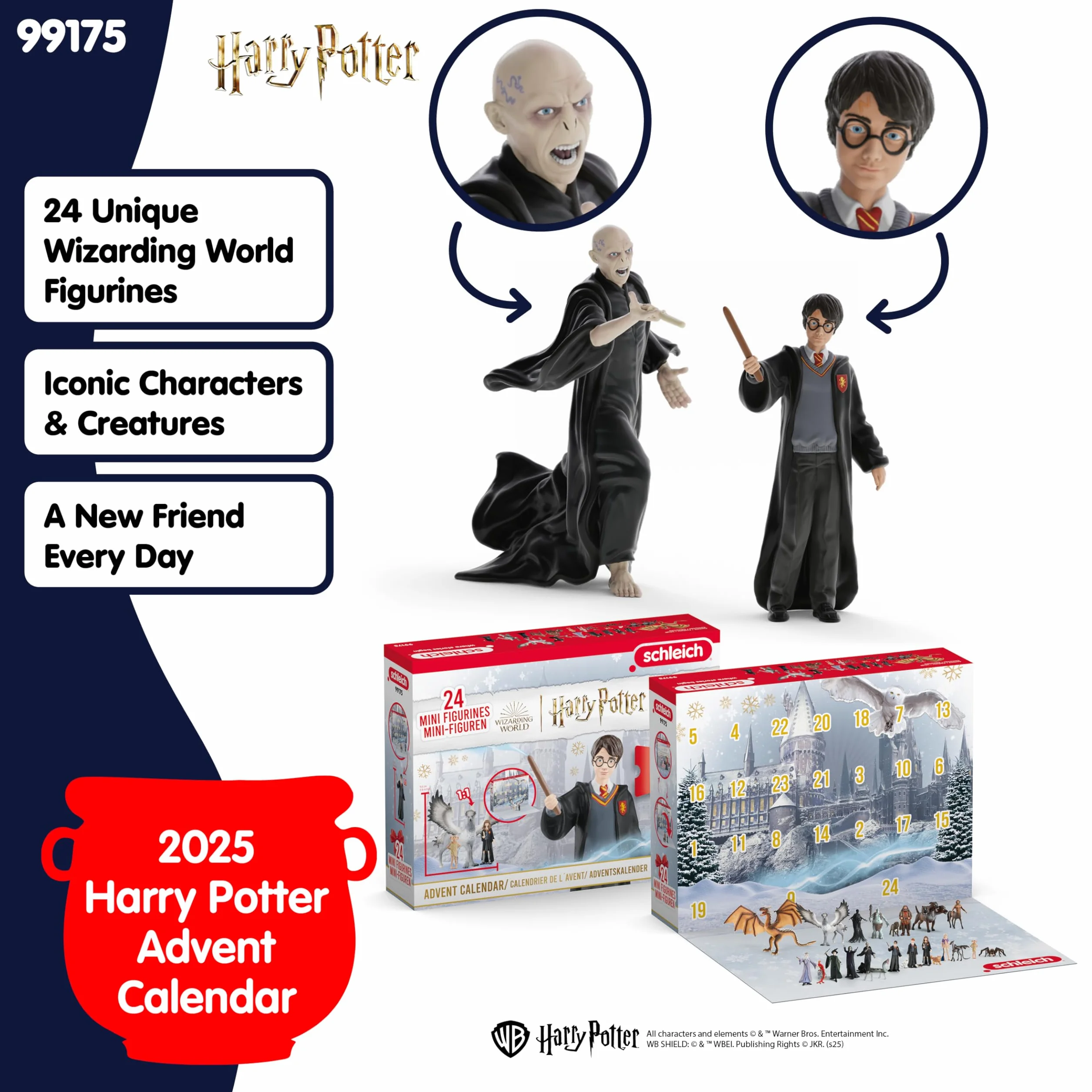 Schleich Harry Potter Kalendarz adwentowy 2025 – 99175 realistyczne figurki kolekcjonerskie 24 figurki prezent dla dzieci od 6 lat