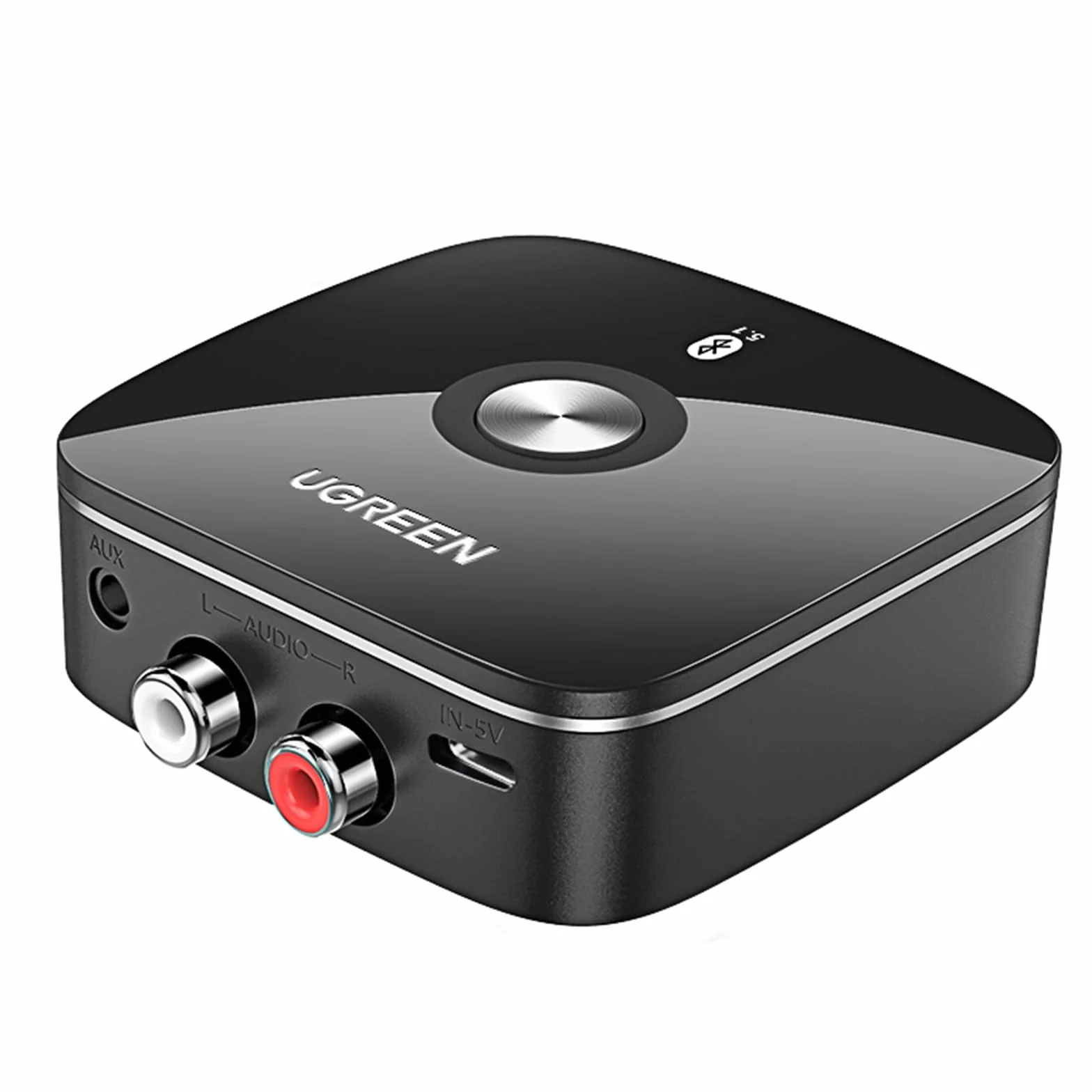 UGREEN Adapter audio Bluetooth 5.1 aptx HD do bezprzewodowego odbiornika stereo o niskim opóźnieniu z gniazdem Jack, podwójne parowanie z telefonem komórkowym, odbiornik HiFi Bluetooth do głośników