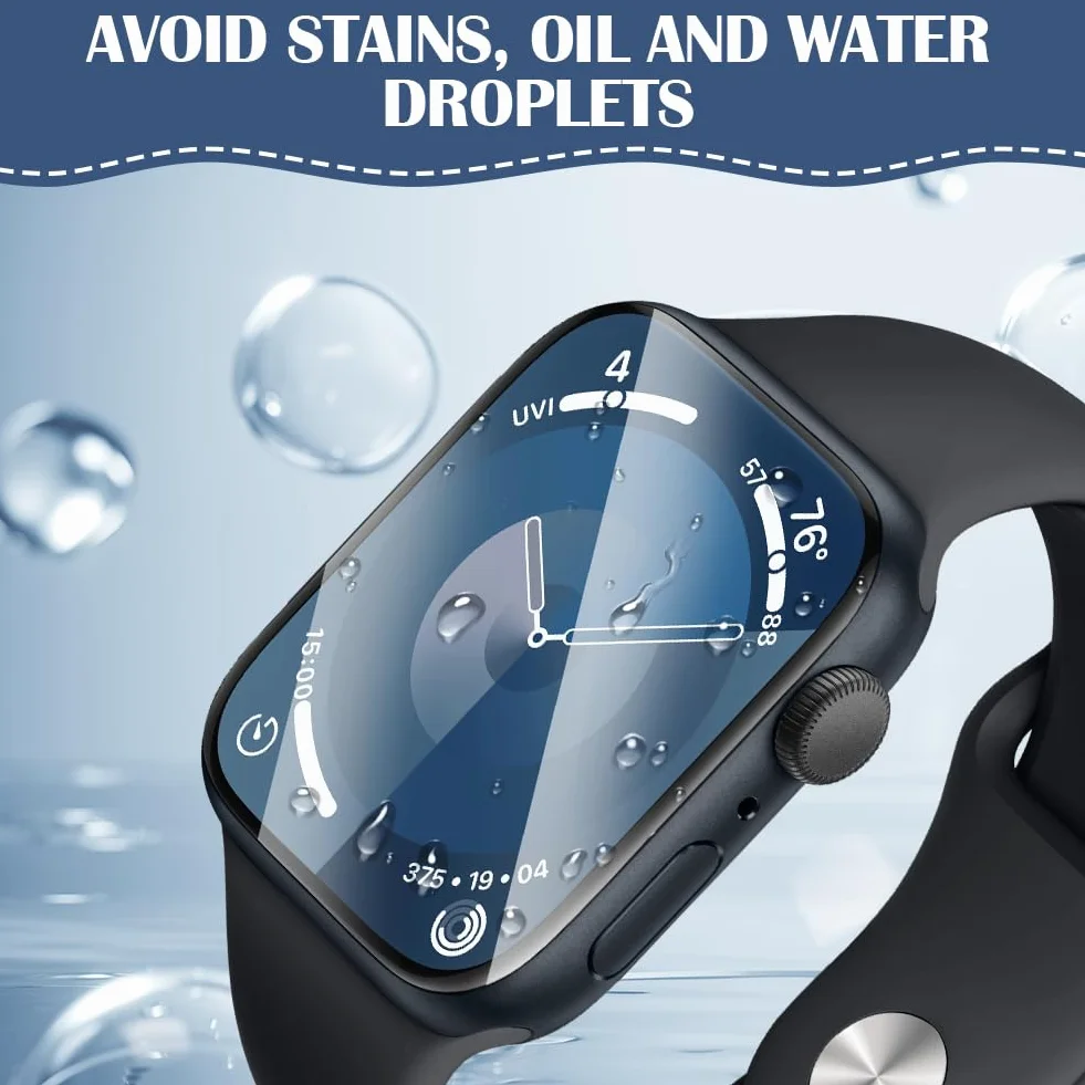 OFFCUP Ochraniacz Ekranu Apple Watch, 6-pak folii TPU do iWatch Series 9, 8, 7, 45 mm, odporna na zarysowania HD, przezroczysta, elastyczna, łatwa instalacja, bez pęcherzyków powietrza, 45 mm