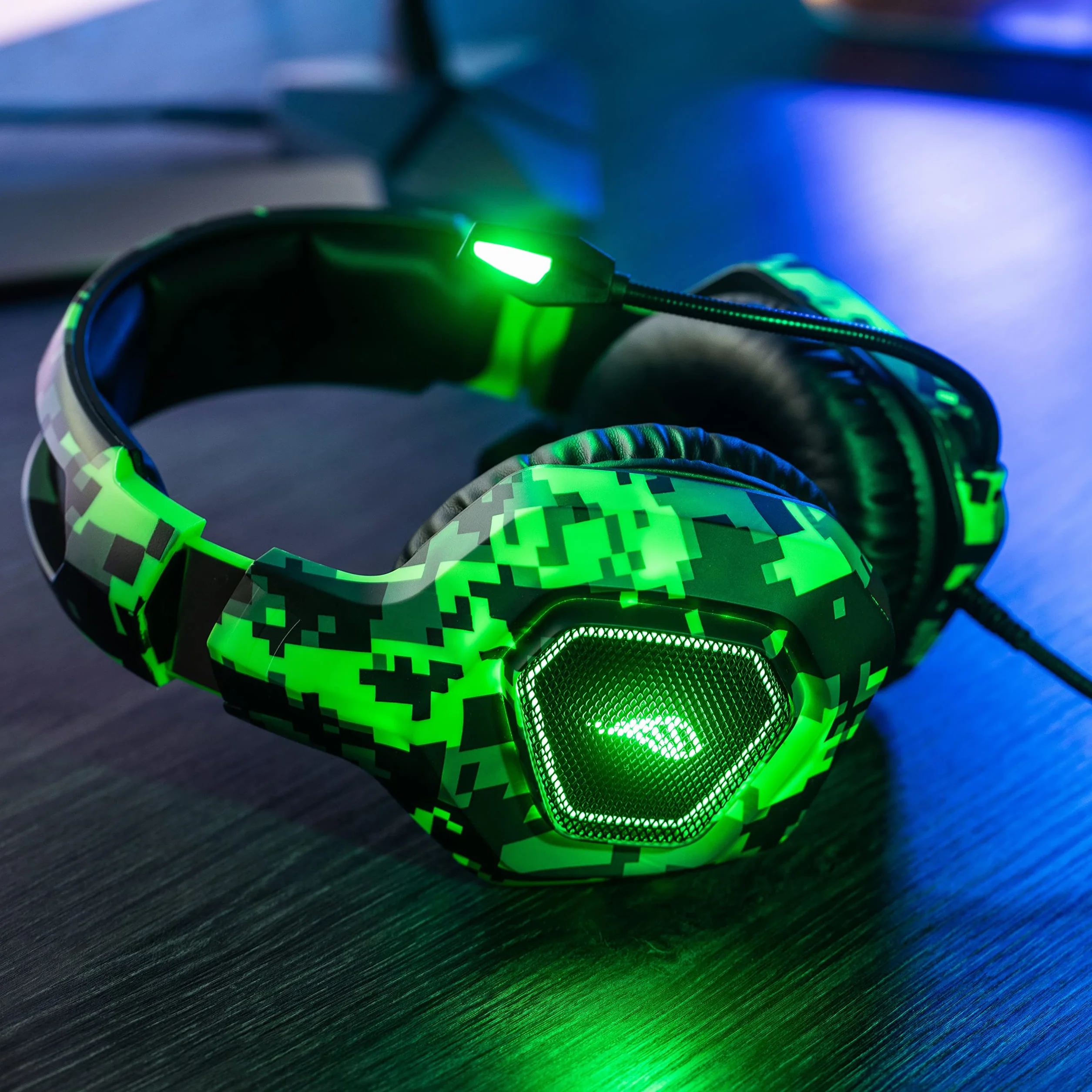 SureFire Skirmish Zestaw Słuchawkowy dla Graczy, do Komputera, PlayStation & Xbox, Słuchawki Gamingowe, 390 g, z Dźwiękiem Stereo 2.0 i Oświetleniem LED