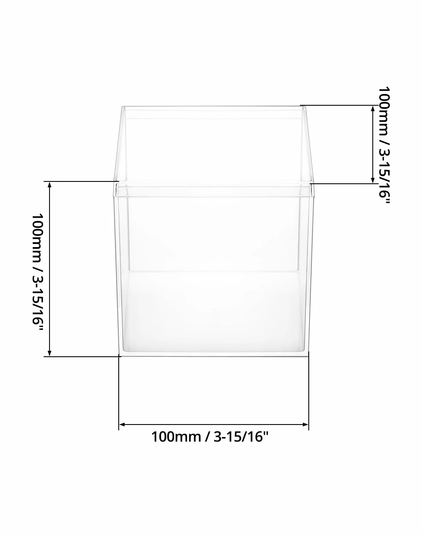 QWORK® Akrylowe Pudełko Ekspozycyjne, Kostki Przechowywania, 10 x 10 x 10 cm, Przezroczyste Pudełko z Pokrywką, Do Przechowywania Cukierków, Akcesoriów do Włosów, Zabawek, 4 Szt