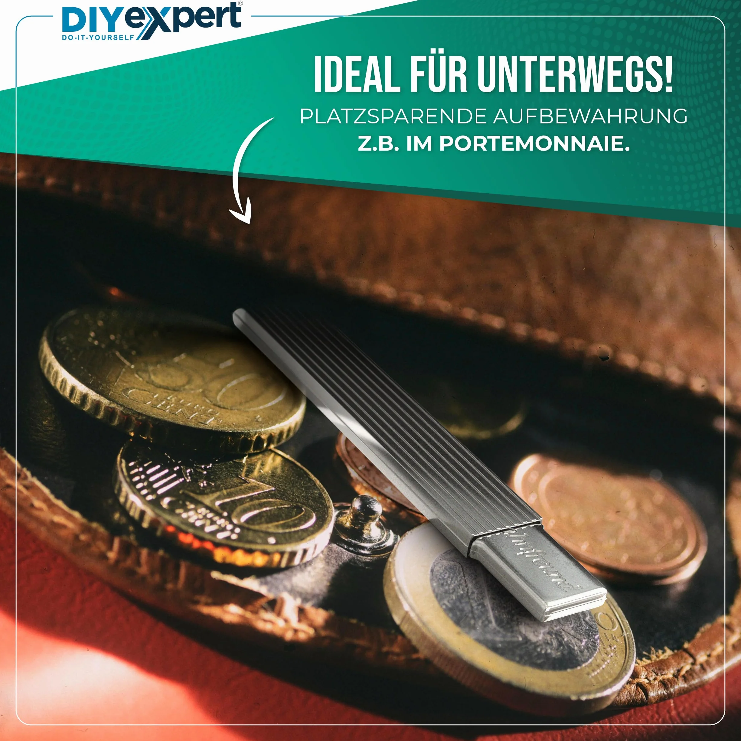 DIYexpert Srebrna Wykałaczka do zębów z metalu Made in Germany 1 sztuka