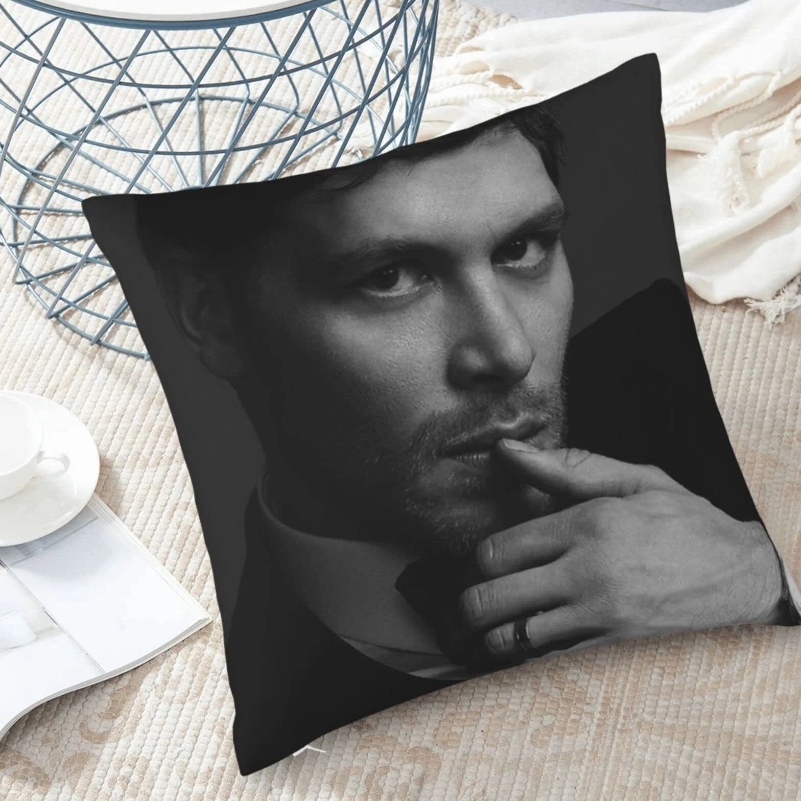Joseph Morgan poszewki na poduszki dwustronne pluszowe poszewki na poduszki wystrój akademika do sypialni salonu 45 cm x 45 cm