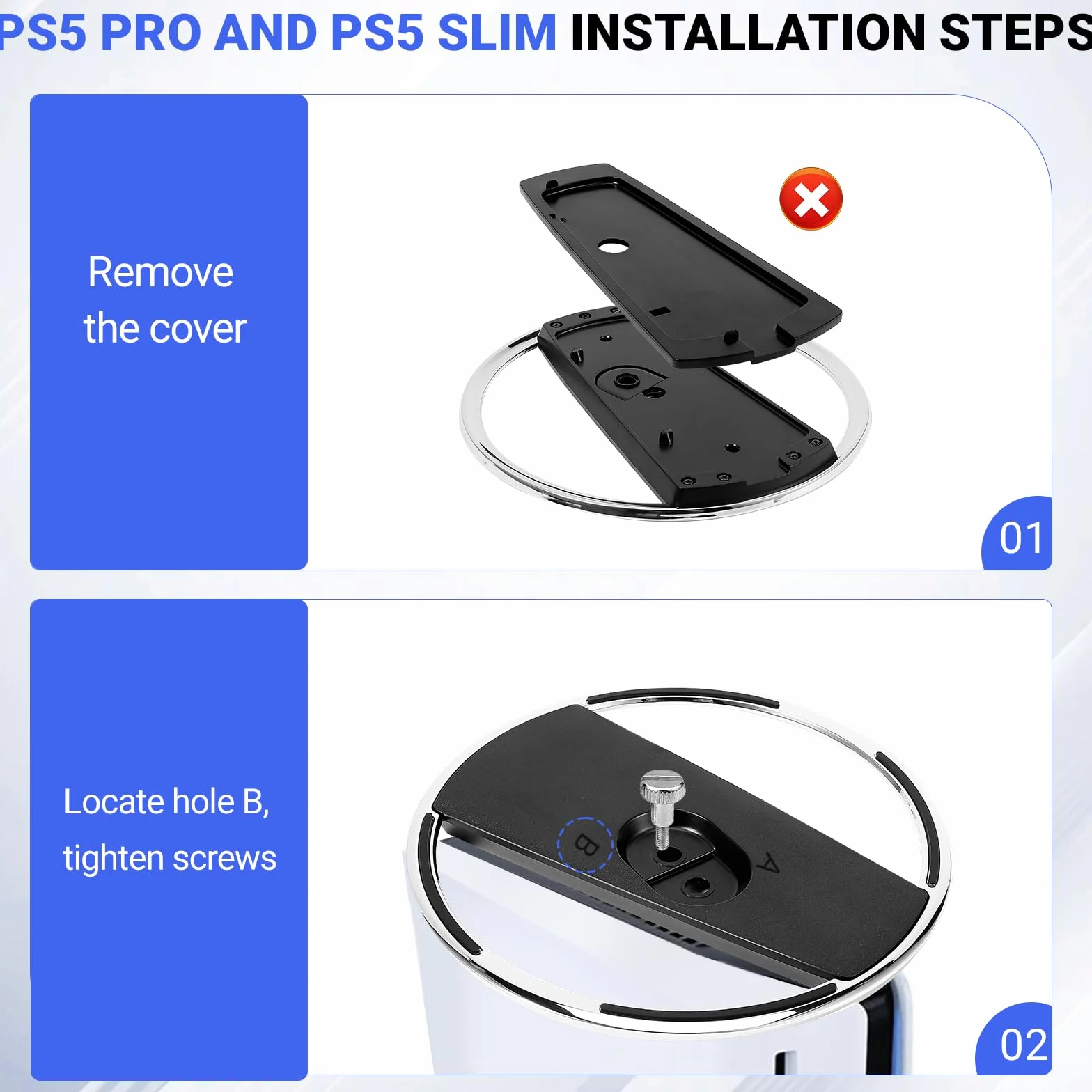 Zorplex Pionowa podstawa do konsoli PS5 i PS5 PRO, metalowy pionowy spód, antypoślizgowa podstawa, Pionowy stojak kompatybilny z Playstation 5 (Discs i Digital)