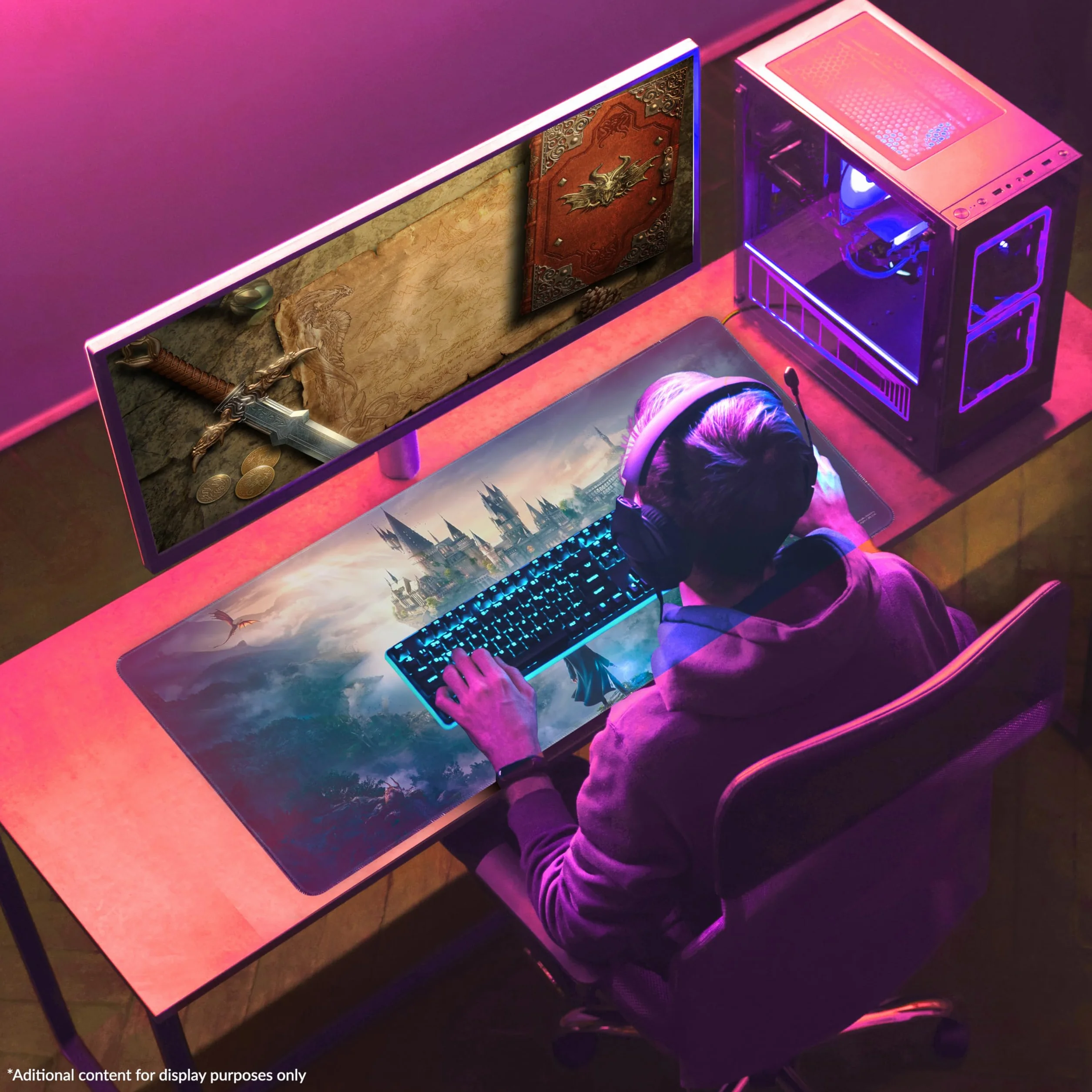 Harry Potter Hogwarts Legacy Gaming Mouse Pad Duża mata na biurko 80 x 35 cm Mata ochronna na biurko PC Laptop Klawiatura Akcesoria na biurko
