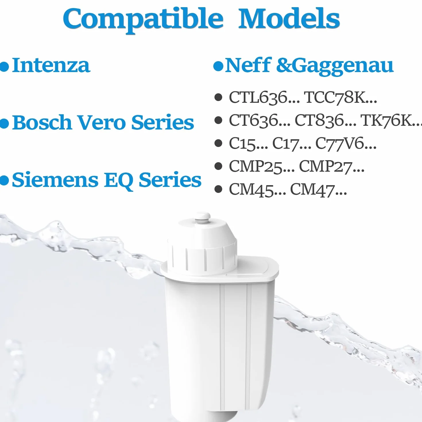 Filtr do wody Siemens EQ Series EQ6 EQ9 EQ500 Brita Intenza TZ70033A Bosch TCZ7003 TCZ7033 biały 4 sztuki