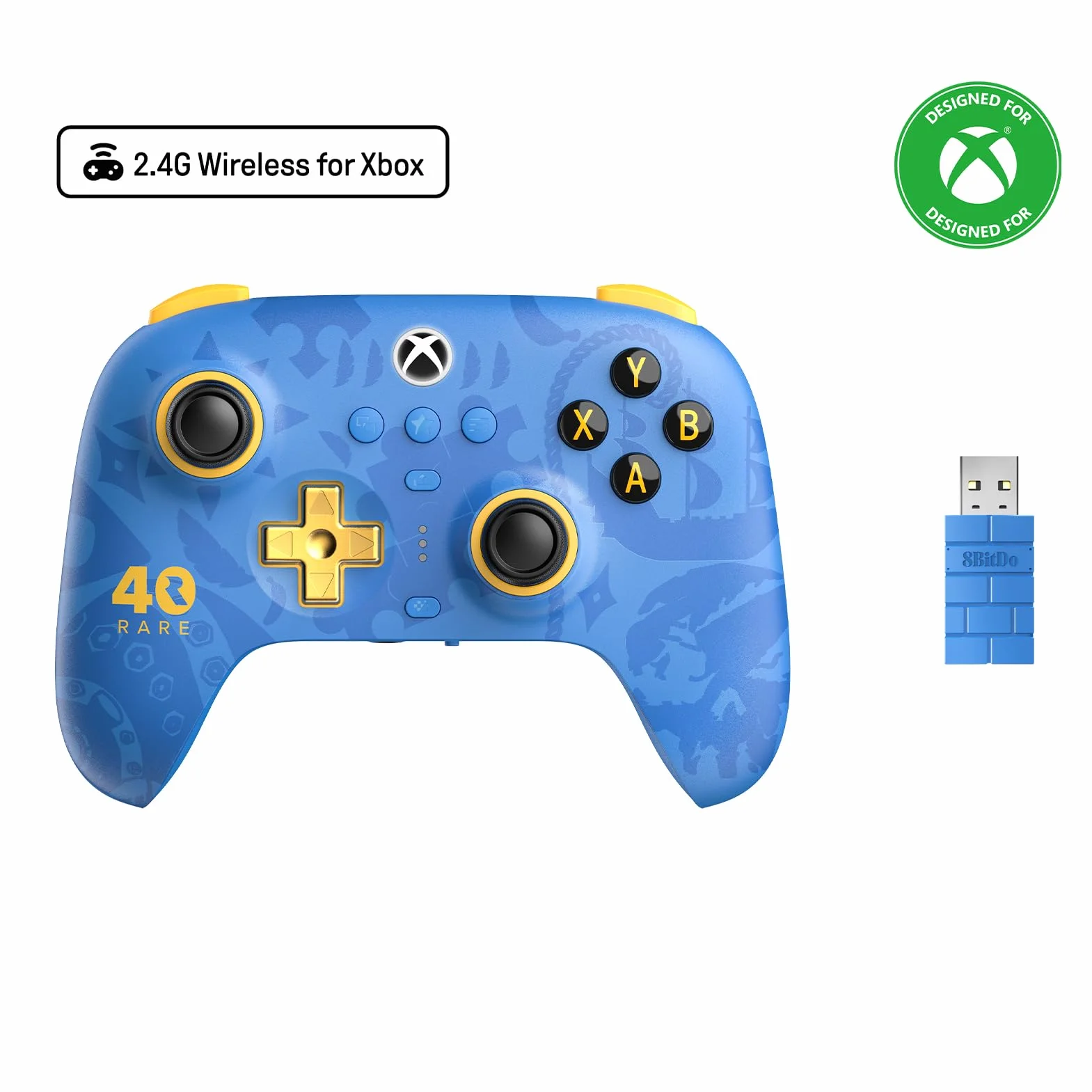 8BitDo Ultimate 3-Mode Hall Effect Wireless Controller For Xbox X, PC & Android (Rare 40th Anniversary Edition) /Xbox X