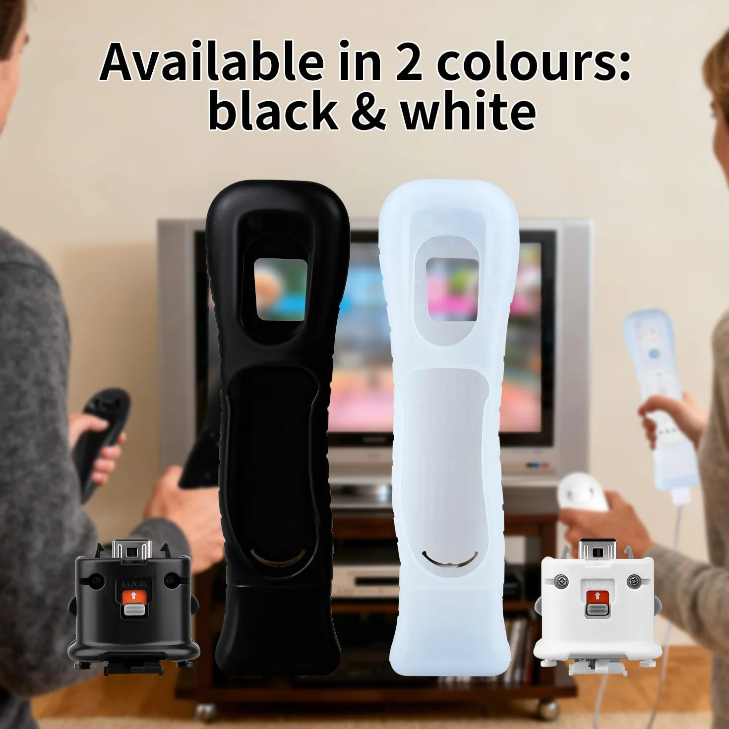 OSTENT Motionplus Motion Plus + silikonowe etui kompatybilne z Nintendo Wii pilot do gier, kolor czarny